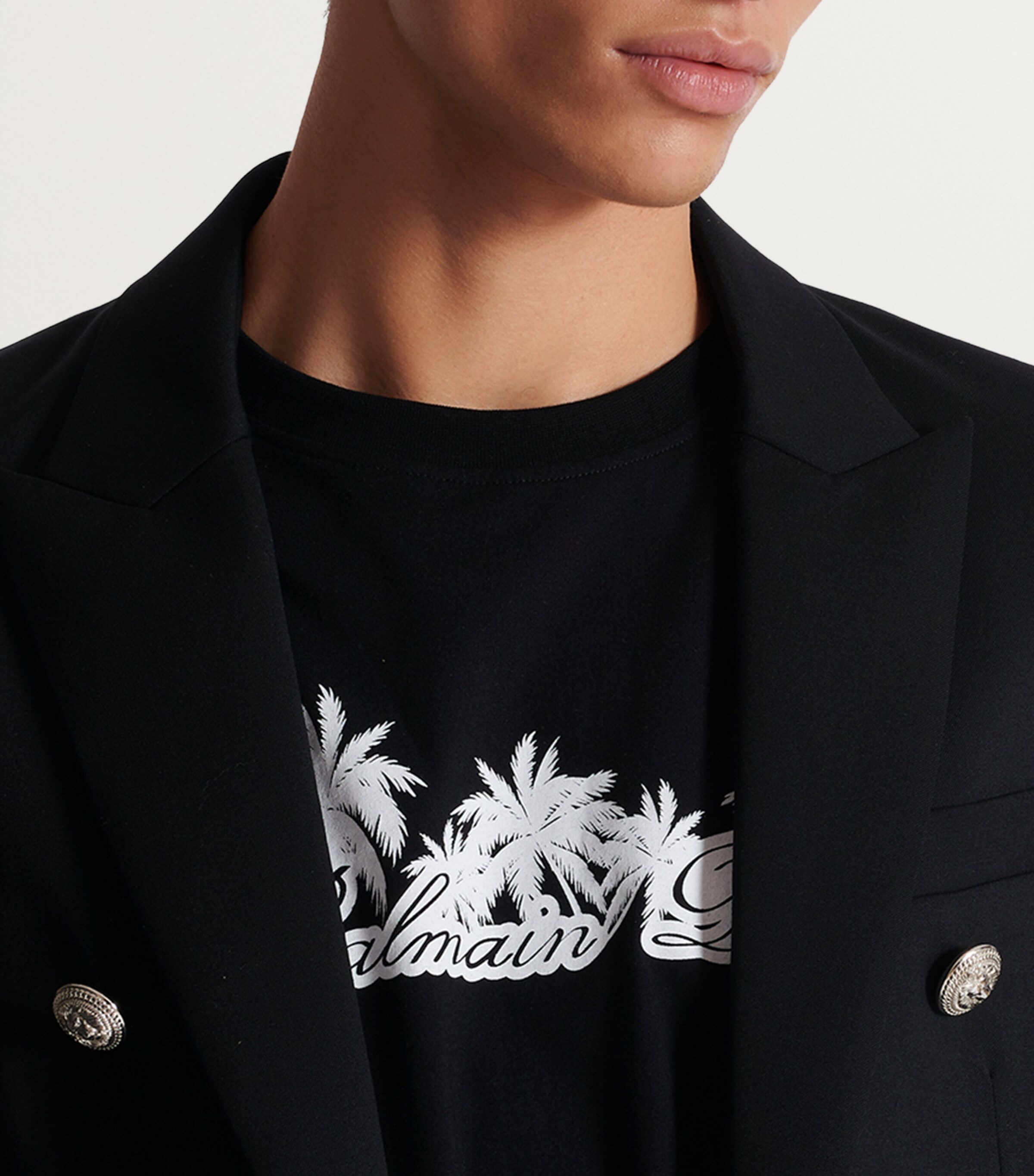 Wool Double-Breasted Blazer 0PA NOIR Image 8