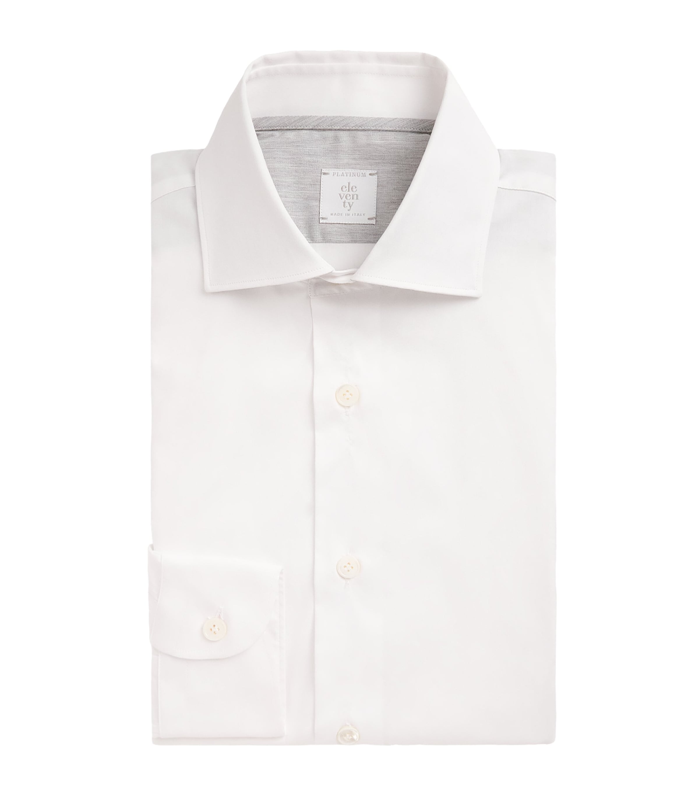Eleventy Mens Stretch-Cotton Shirt Bianco Image 1