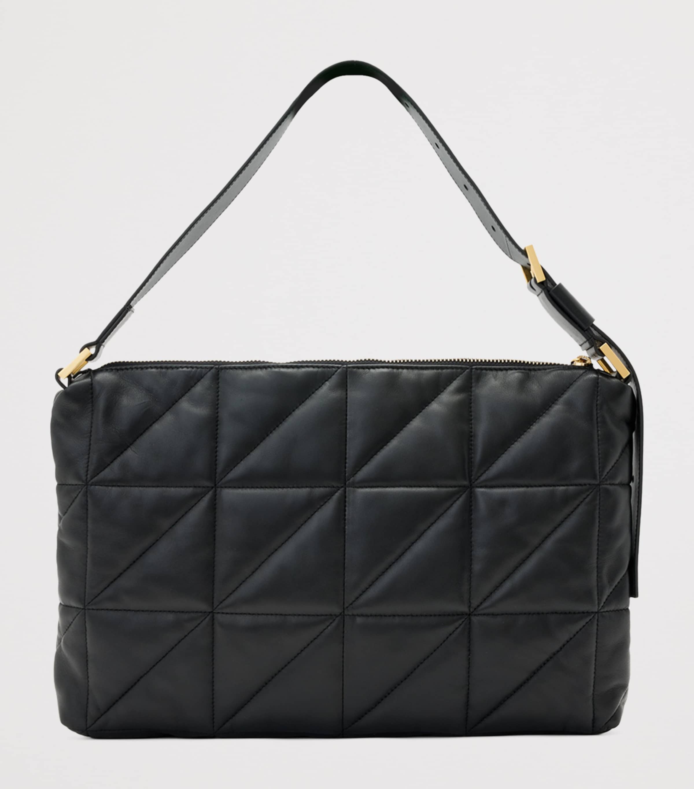 AllSaints Quilted Leather Edbury Shoulder Bag Black Image 5