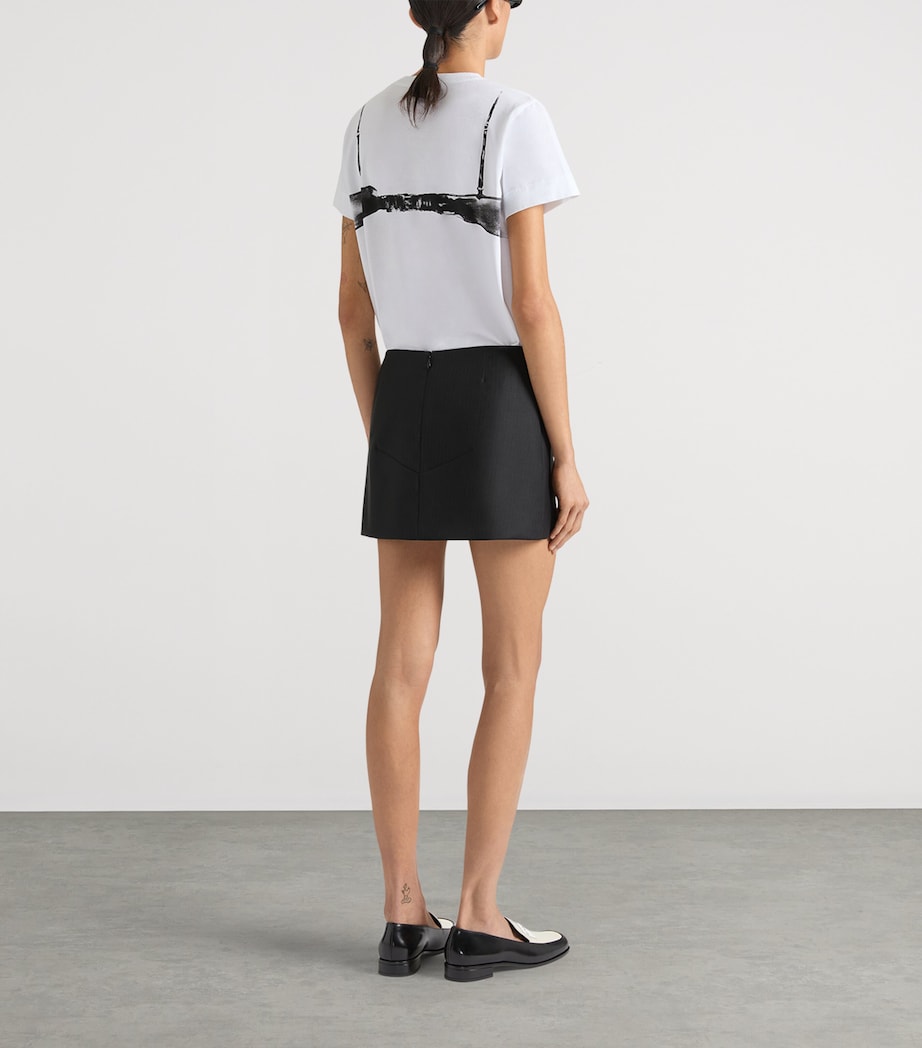 Givenchy Womens Wool Pinstripe Mini Skirt Dark Grey Image 3