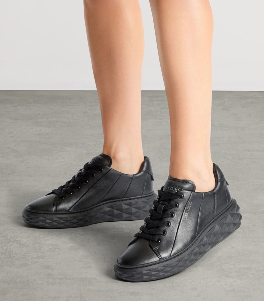 Jimmy Choo Diamond Light Maxi Leather Sneakers V Black/black Image 2