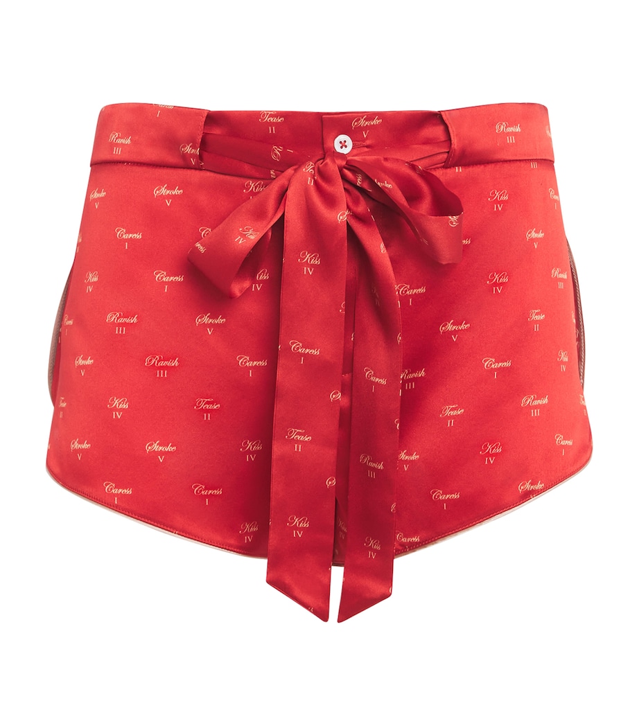 Silk Kiss Print Shorts KIK RED / BUFF KRBU Image 1
