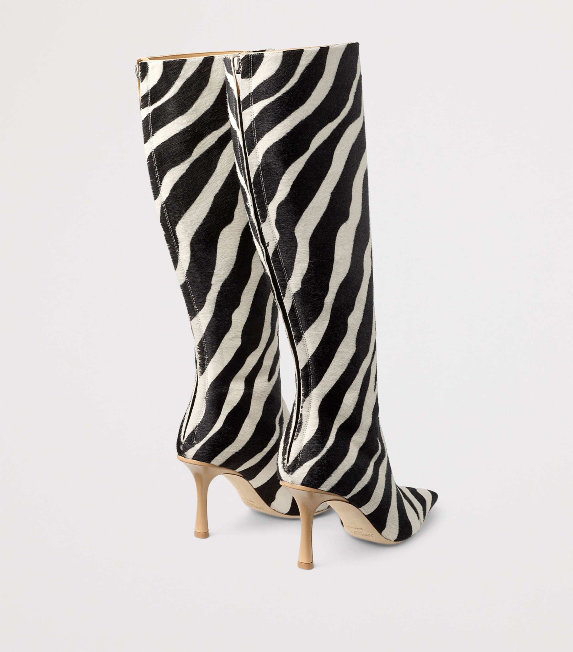 x Conner Ives Gloria 85 Pony Hair Zebra Knee-High Boots BLACK/WHITE MIX Image 3