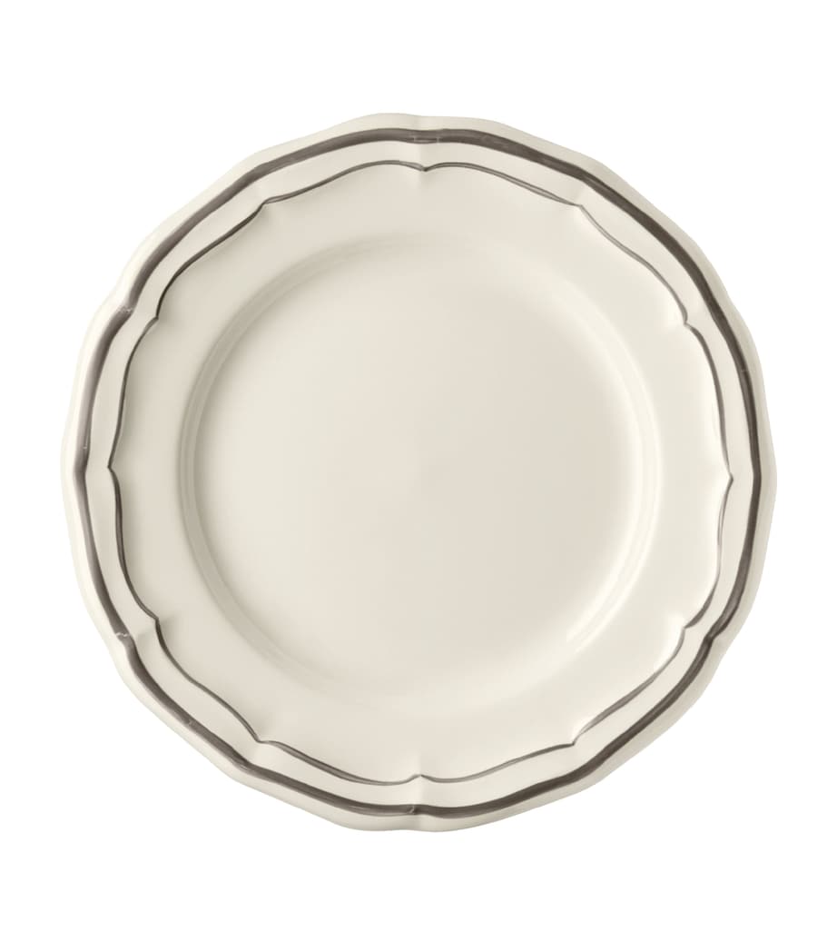 Set of 4 Filets Taupe Canapé Plates (16.5cm) WHITE, TAUPE Image 1