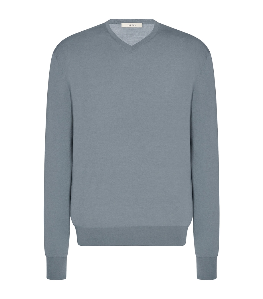 The Row Mens Senna Merino Wool Sweater Azure Grey Image 1