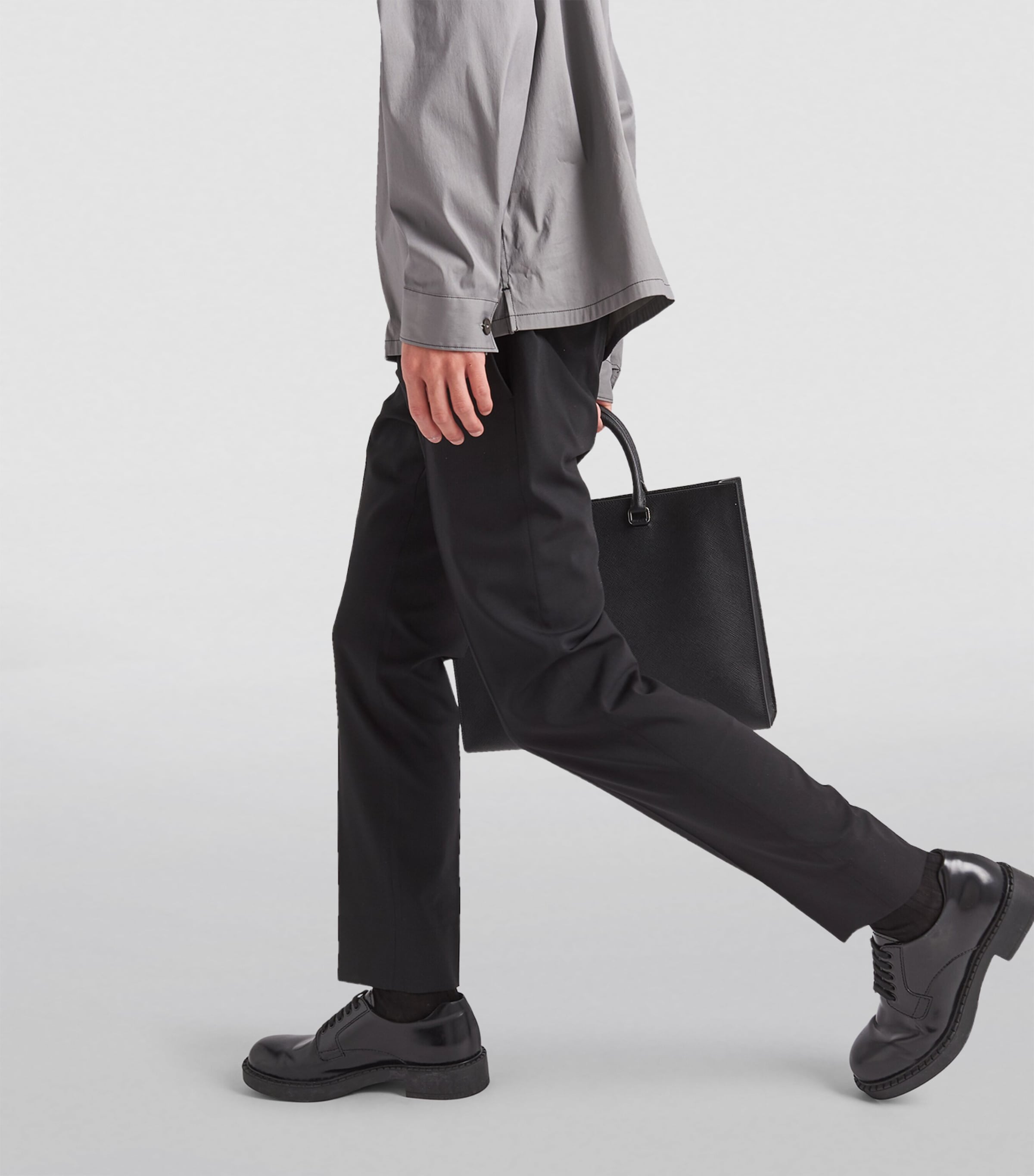 Prada Mens Wool-Blend Trousers Image 3
