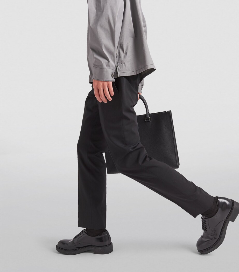 Prada Mens Wool-Blend Trousers Image 3