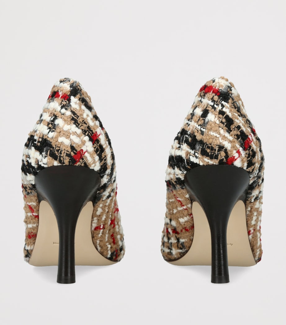 Burberry Tweed Check Dame Pumps 90 Beige Comb Image 4