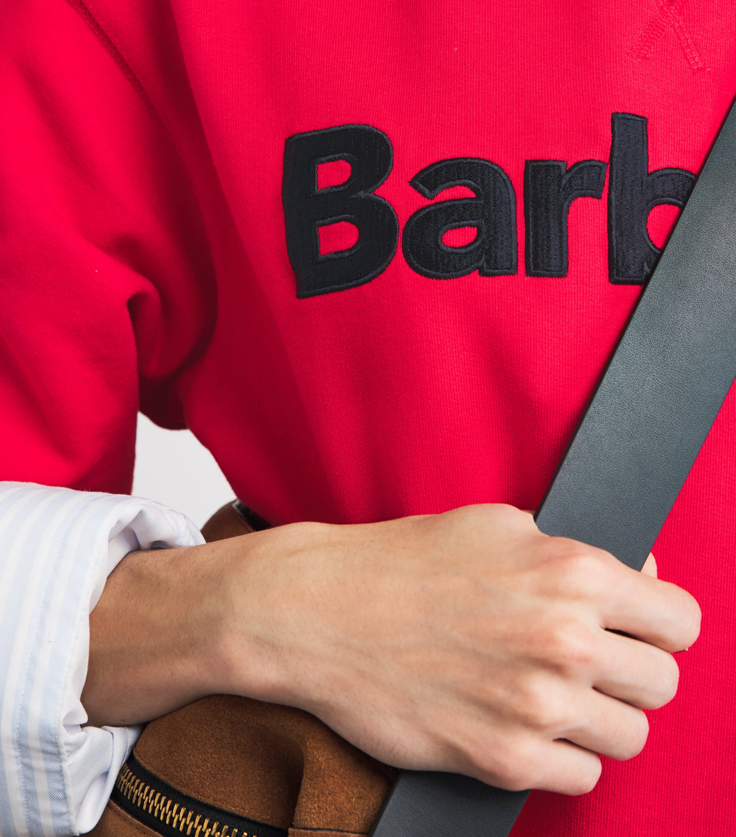 Barbour Womens Logo Hartland Sweatshirt Poppy Red Image 3