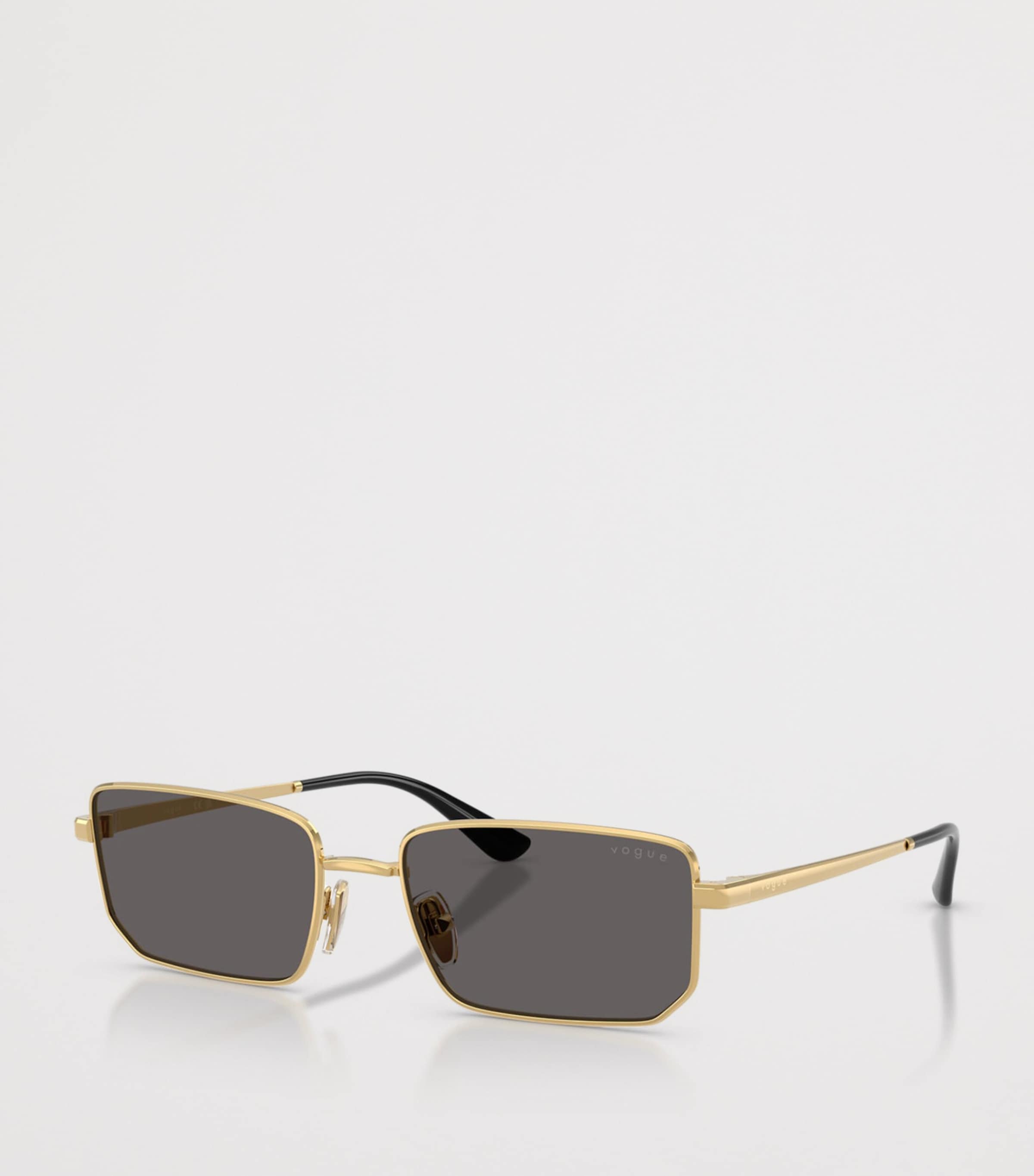 Vogue Metal Rectangular Sunglasses Gold Image 2