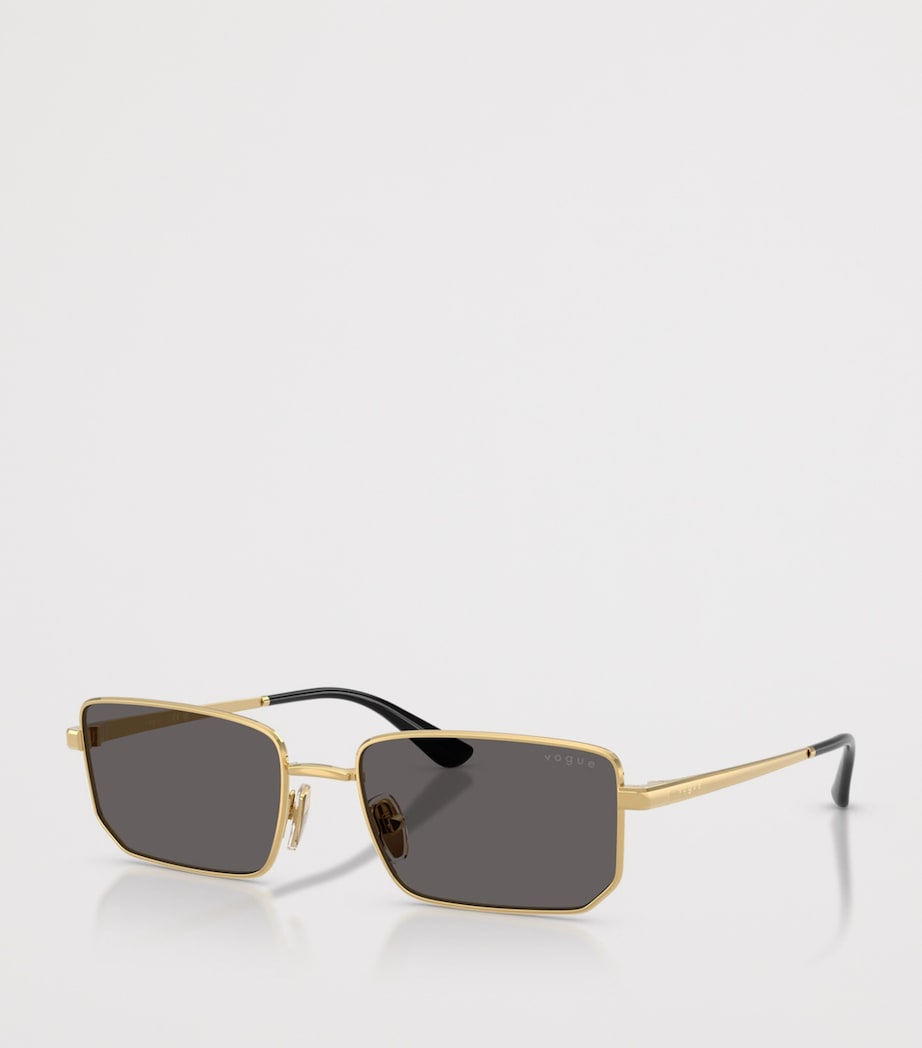 Vogue Metal Rectangular Sunglasses Gold Image 2