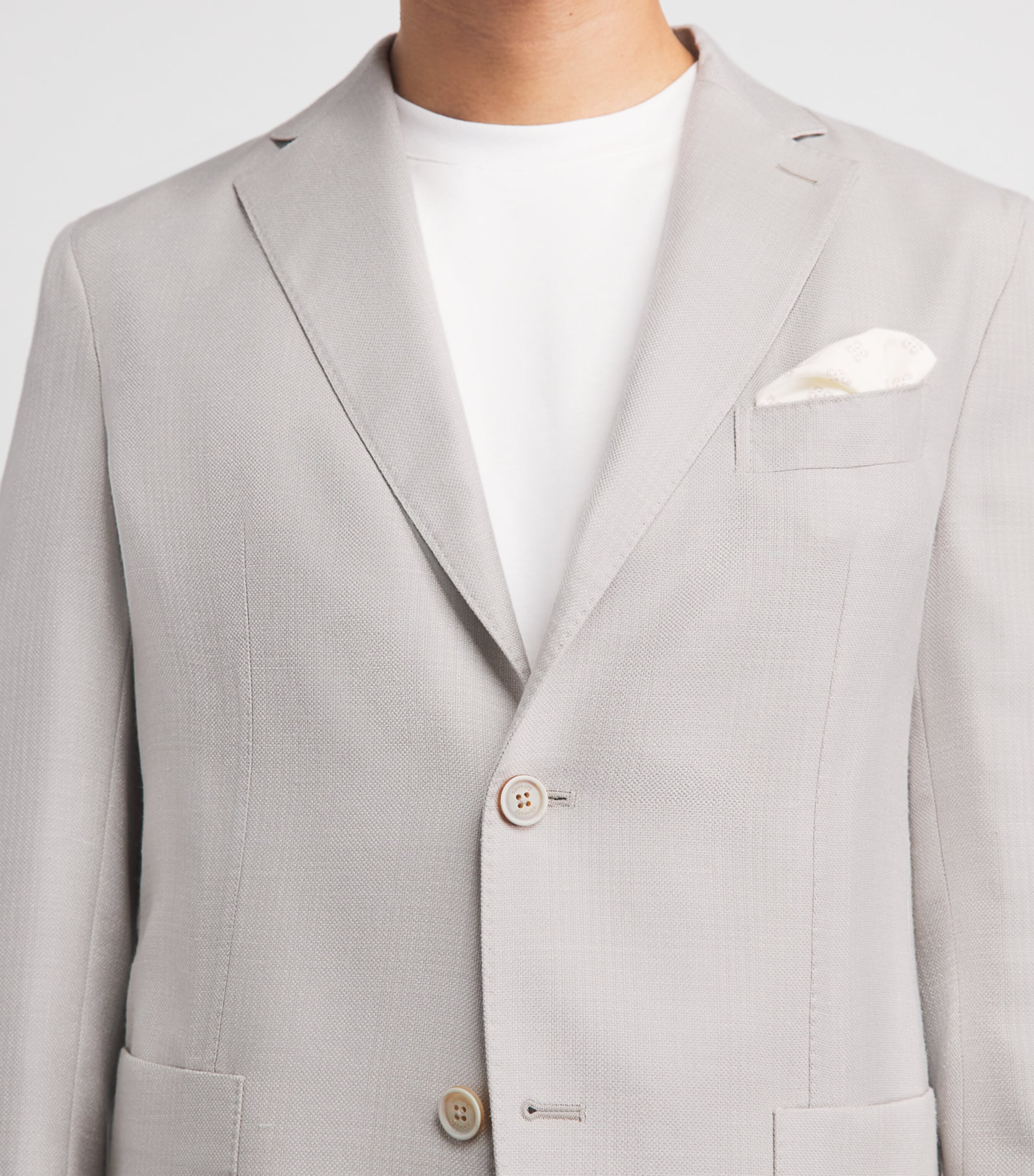 Eleventy Mens Cashmere-Silk Single-Breasted Blazer Sabbia Image 3