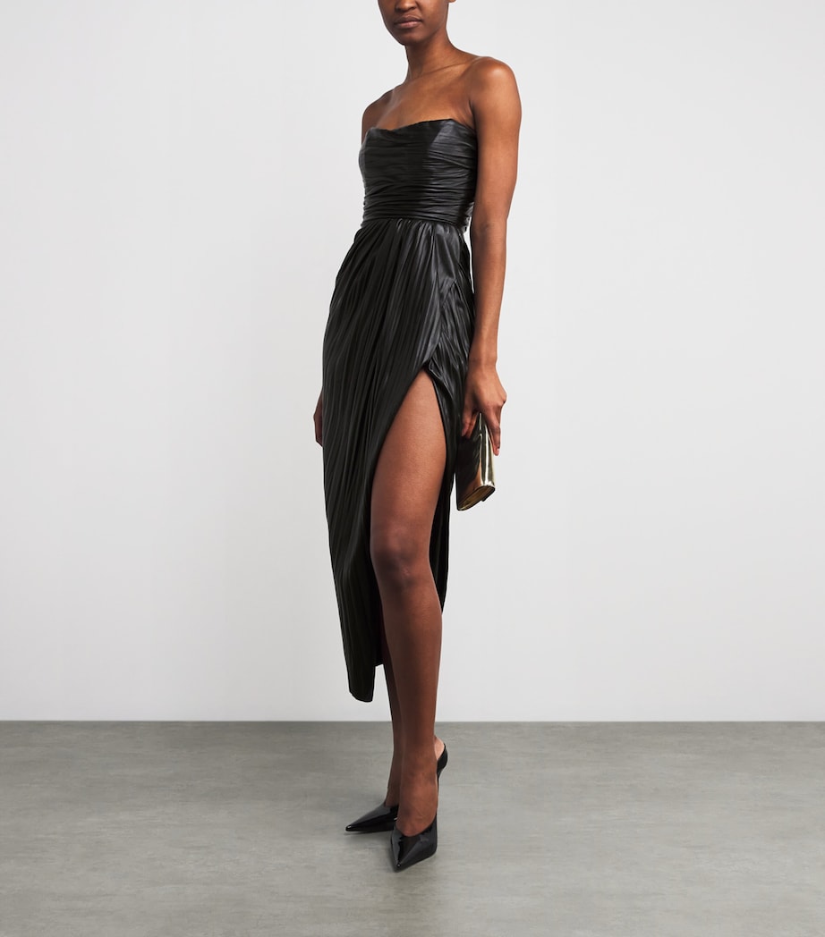 Faux Leather Calina Midi Dress BLACK Image 2