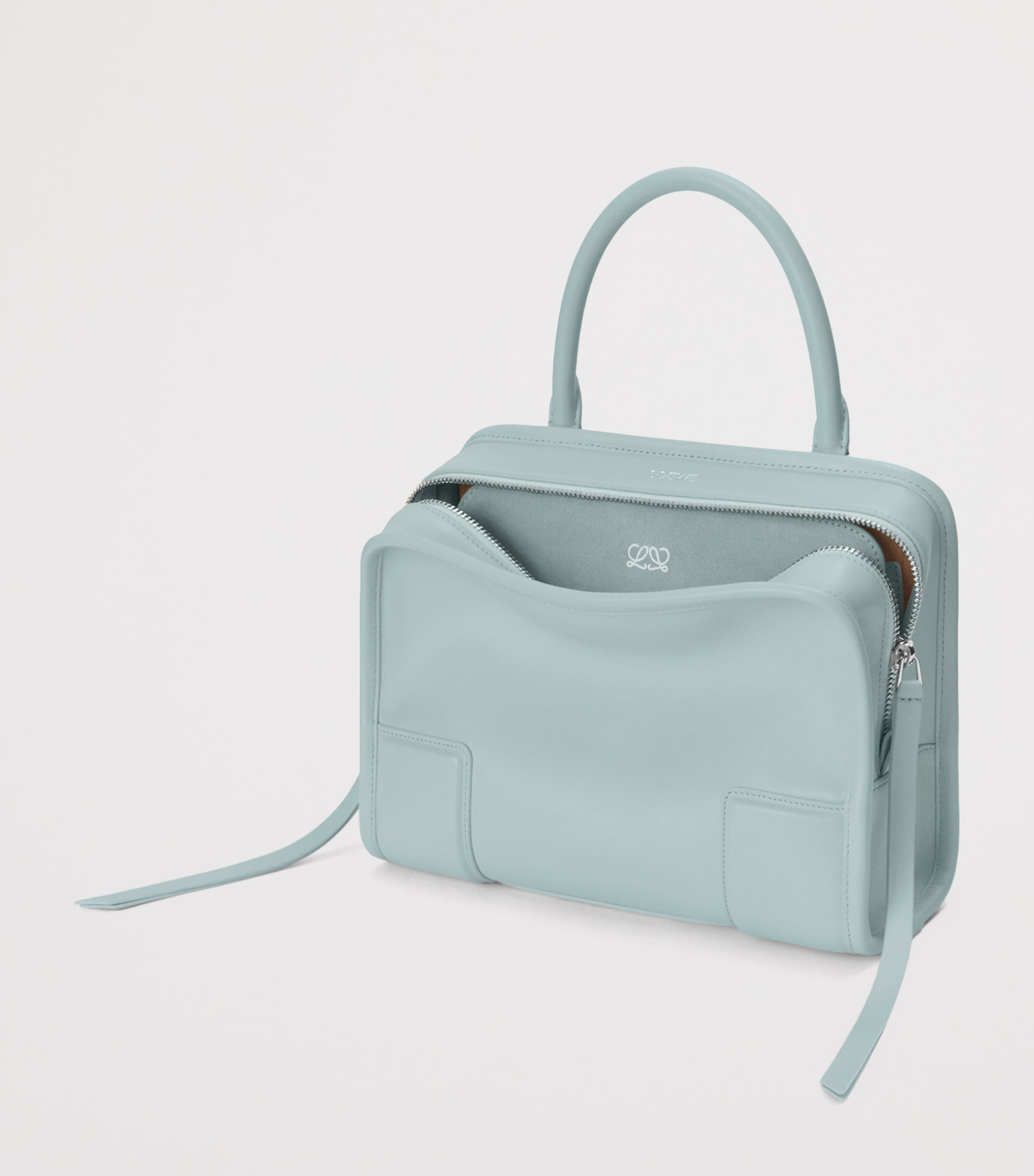 LOEWE Small Leather Amazona 180 Top-Handle Bag Mineral Mist Image 4