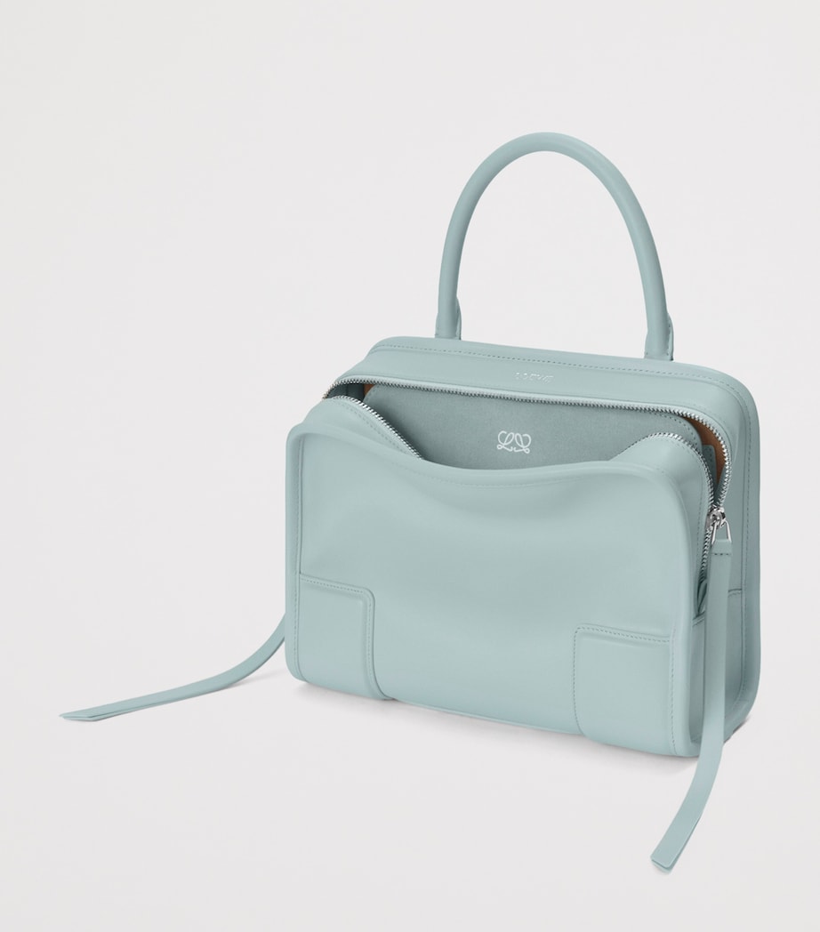 LOEWE Small Leather Amazona 180 Top-Handle Bag Mineral Mist Image 4