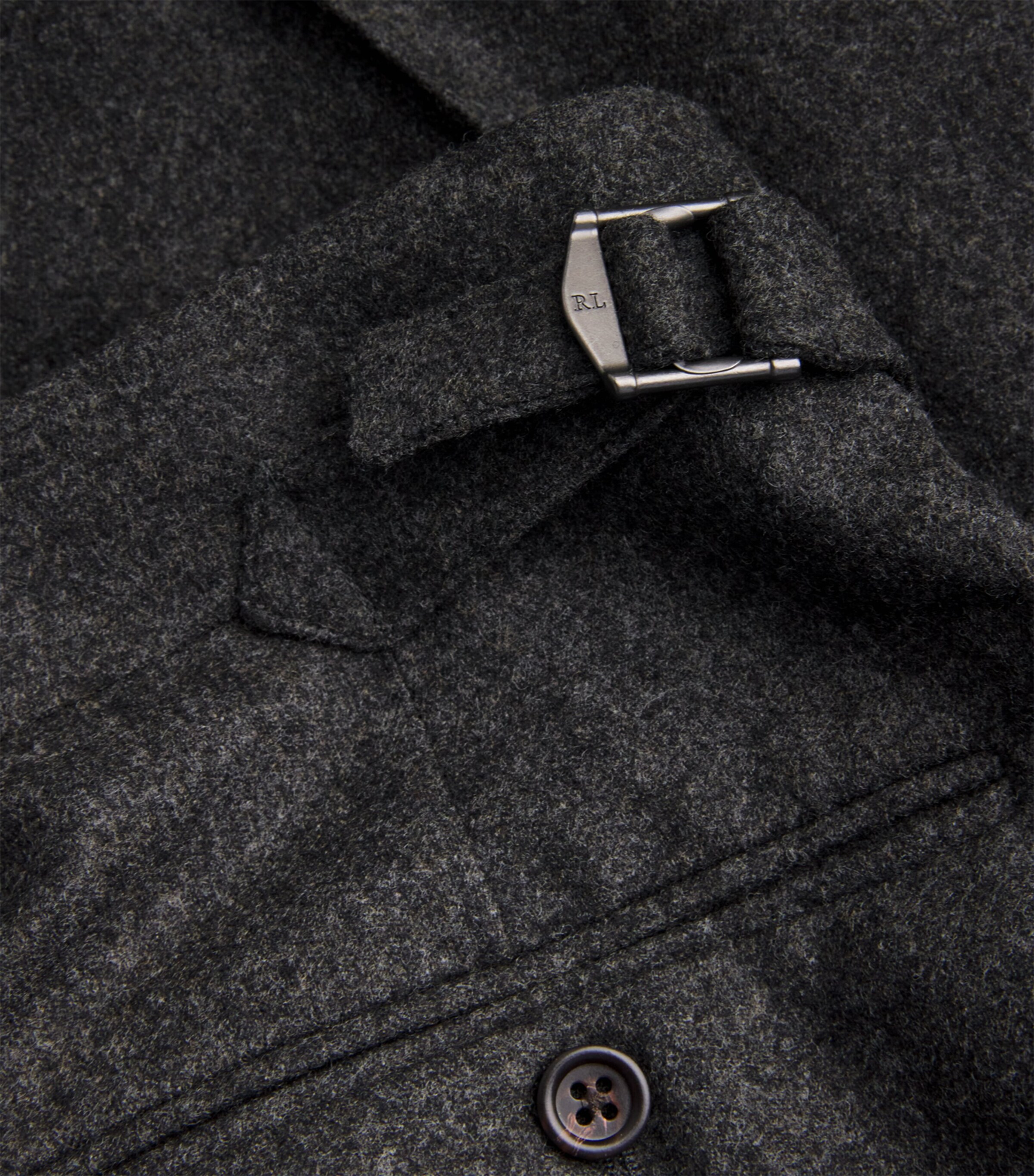 Polo Ralph Lauren Mens Wool Flannel Pleated Trousers Grey Image 5