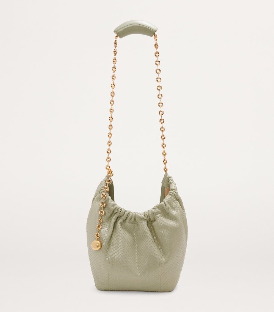 Small Snakeskin Squeeze Shoulder Bag MARBLE GREEN Image 7