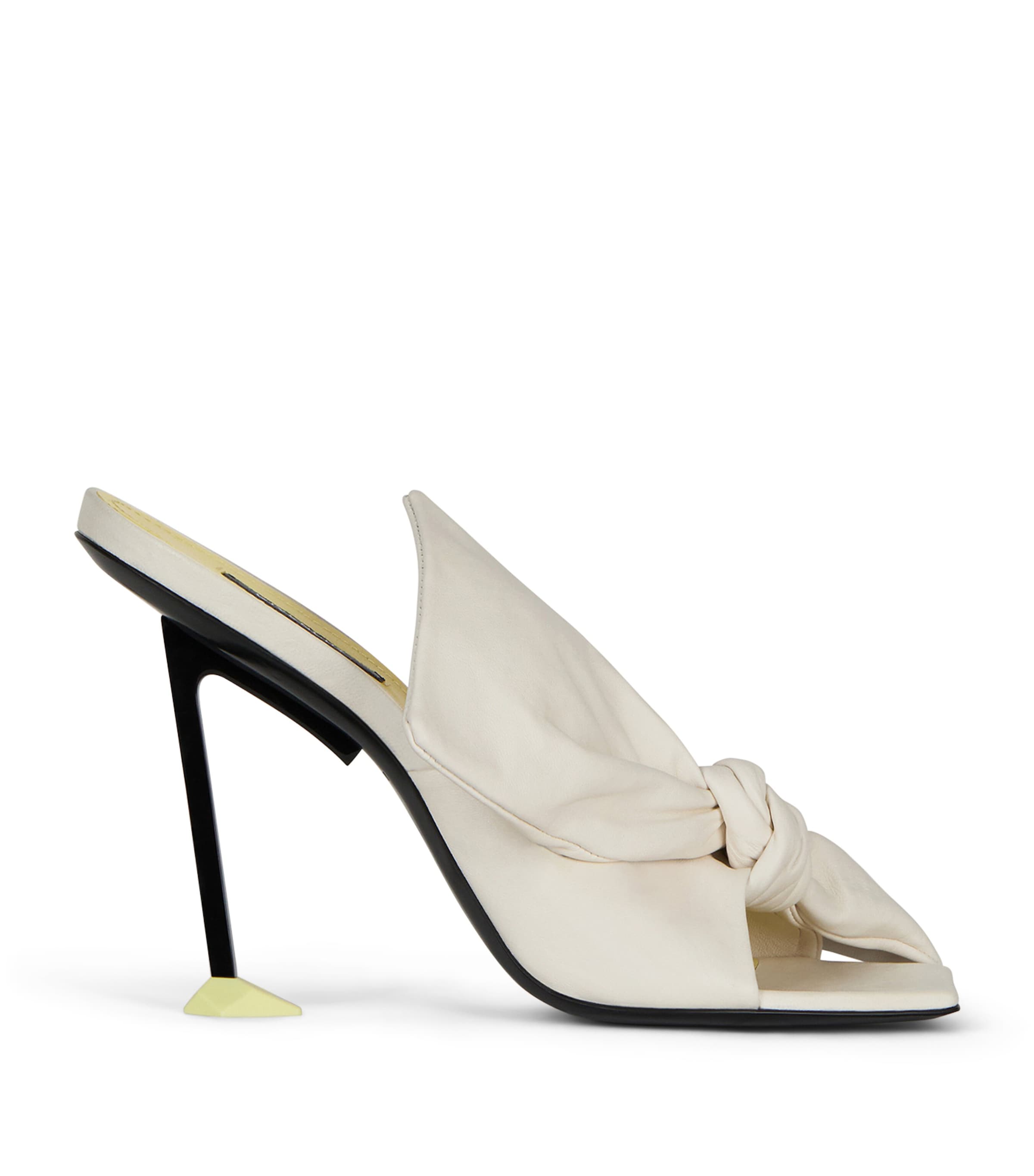 Givenchy Leather Boudoir Bow Sandals 95 Ivory Image 1