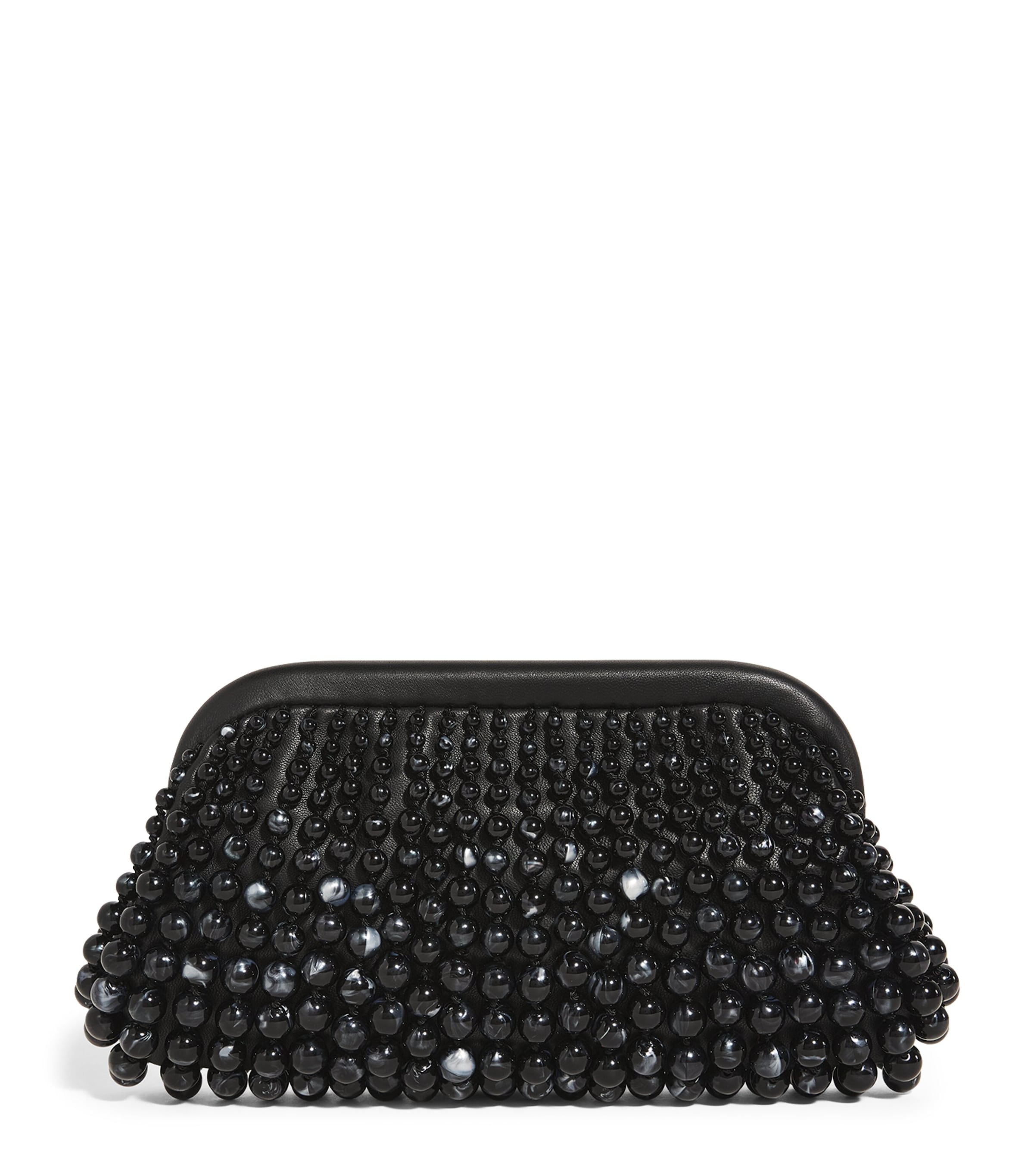 Cult Gaia Leather Embellished Nia Clutch Bag In Black