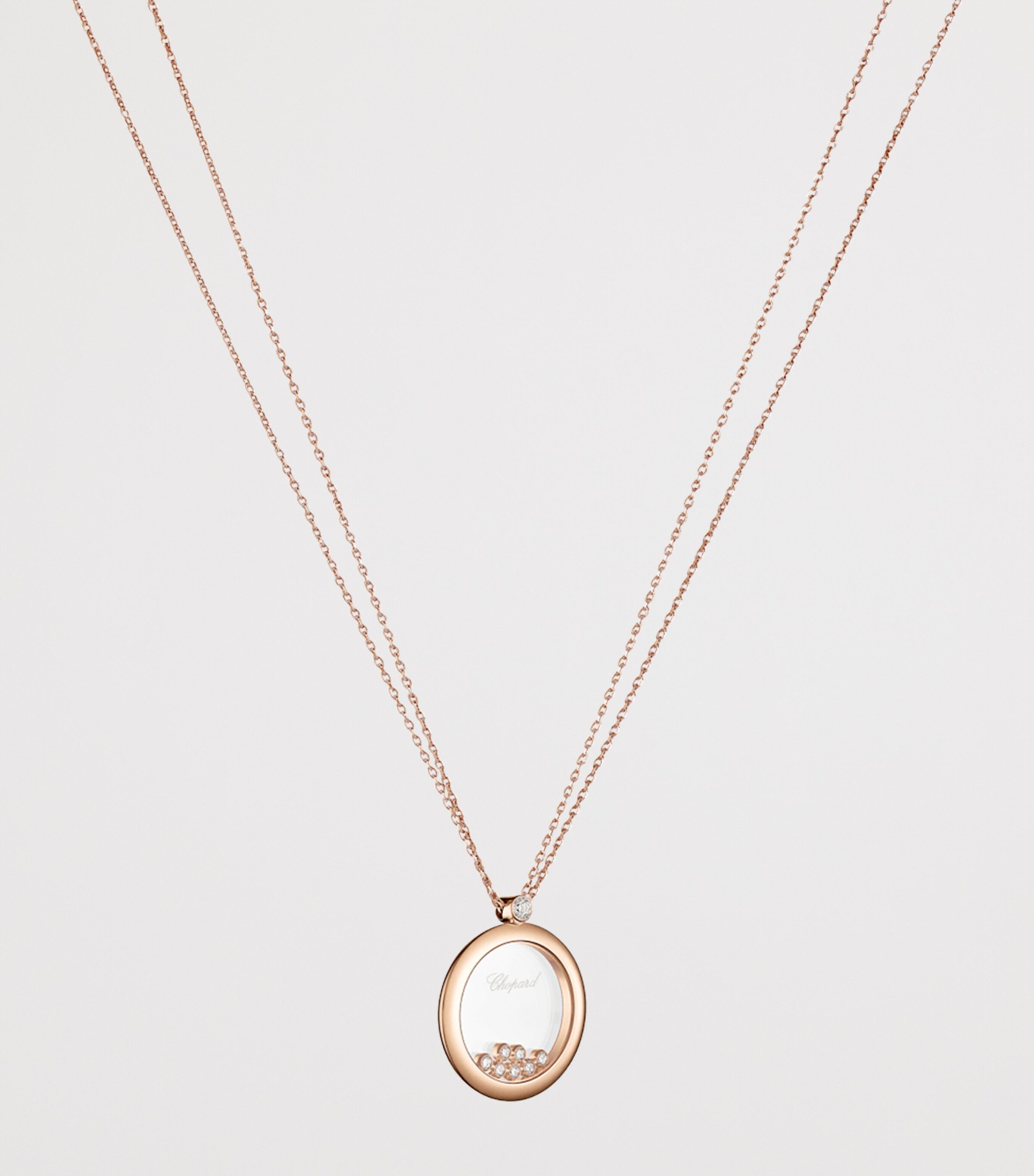 Rose Gold and Diamond Happy Diamonds Icons Pendant Necklace 18K ROSE GOLD Image 2