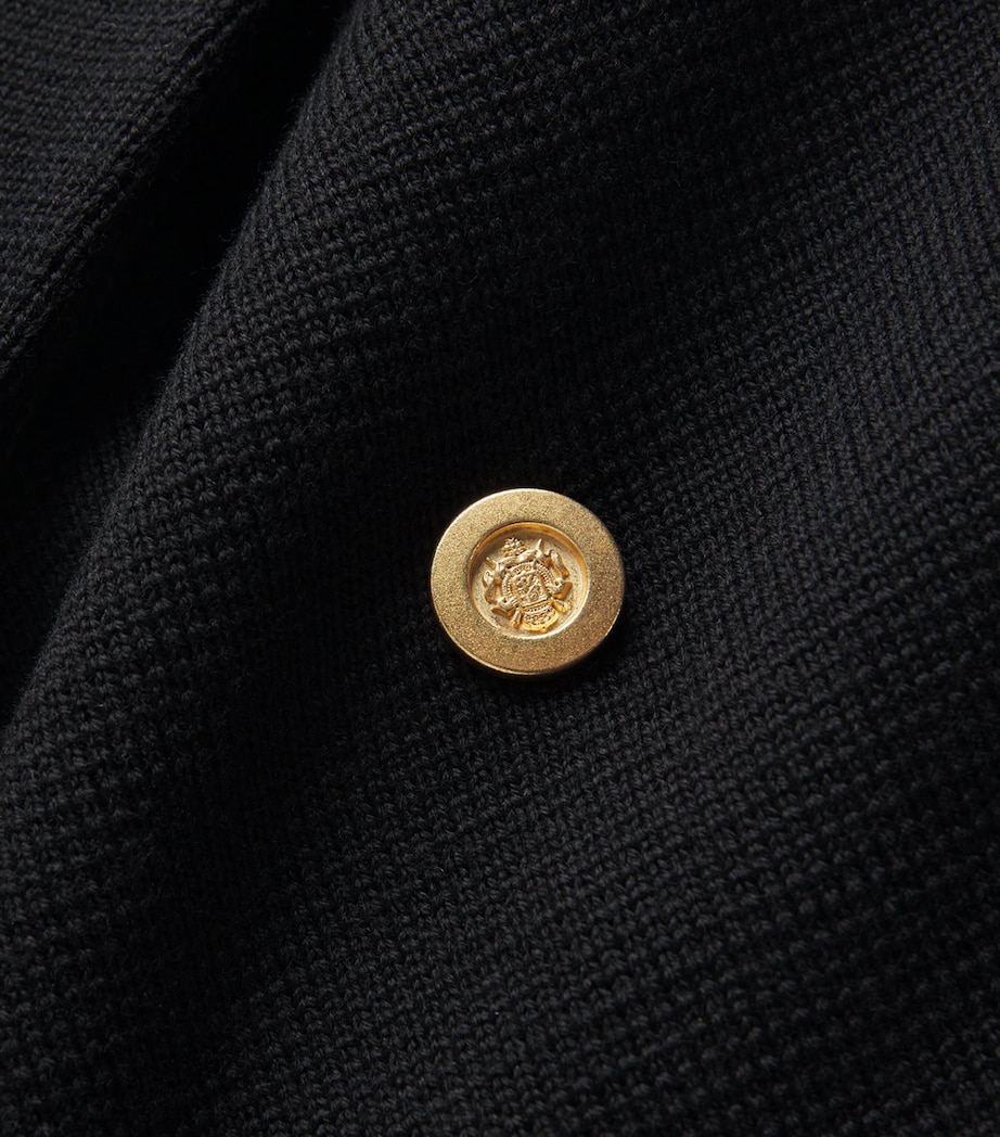 Virgin Wool Knitted Blazer 999 BLACK Image 5