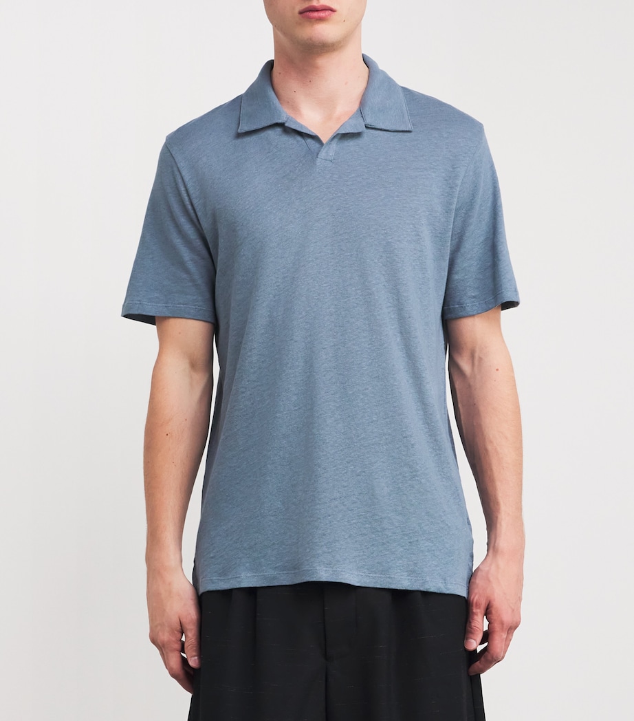 Linen-Cotton Jersey Shelton Polo Shirt FJORD VALLEY Image 3