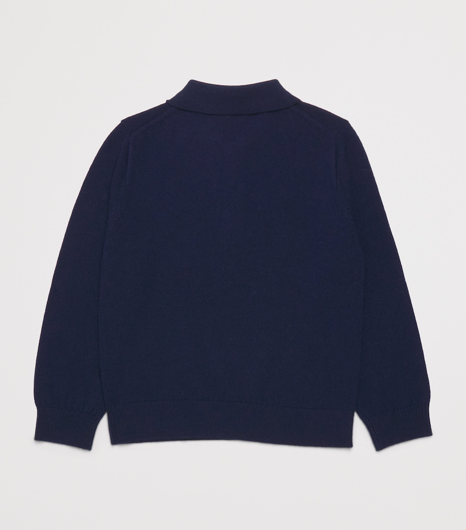 Harrods Henry Bear Polo Sweater (2-8 Years) Navy Image 2