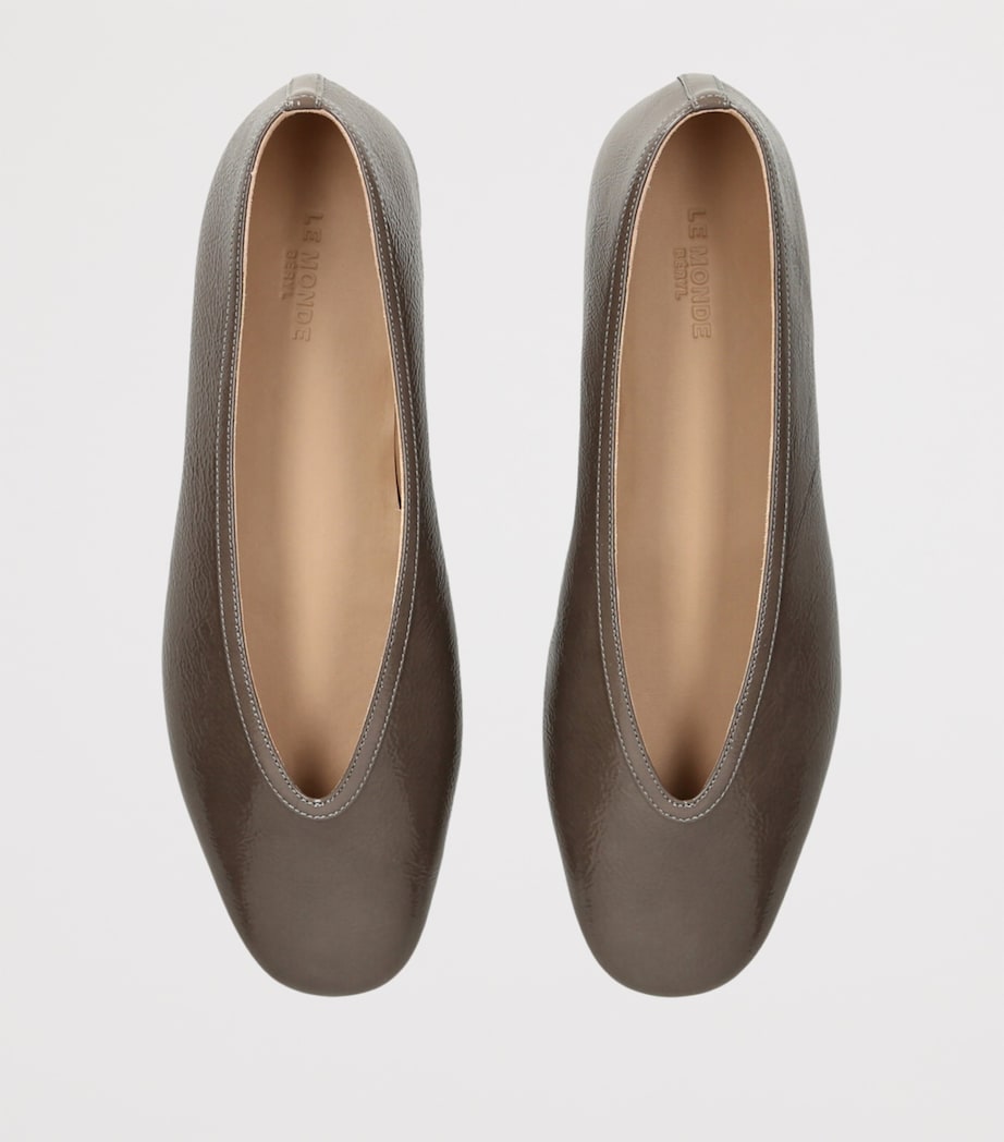 Patent Leather Luna Ballet Flats TAUPE Image 4