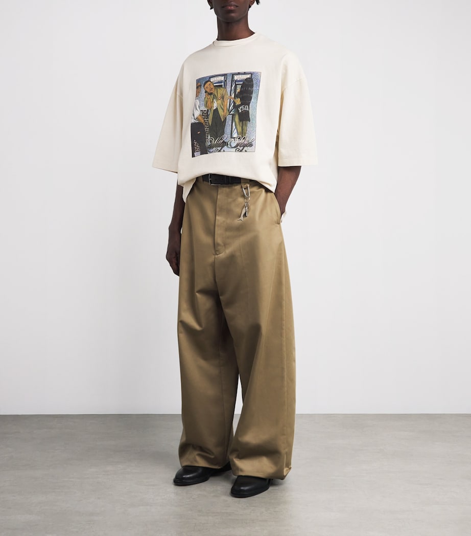 Willy Chavarria Mens Cotton Printed Northsider T-Shirt Off White Image 2