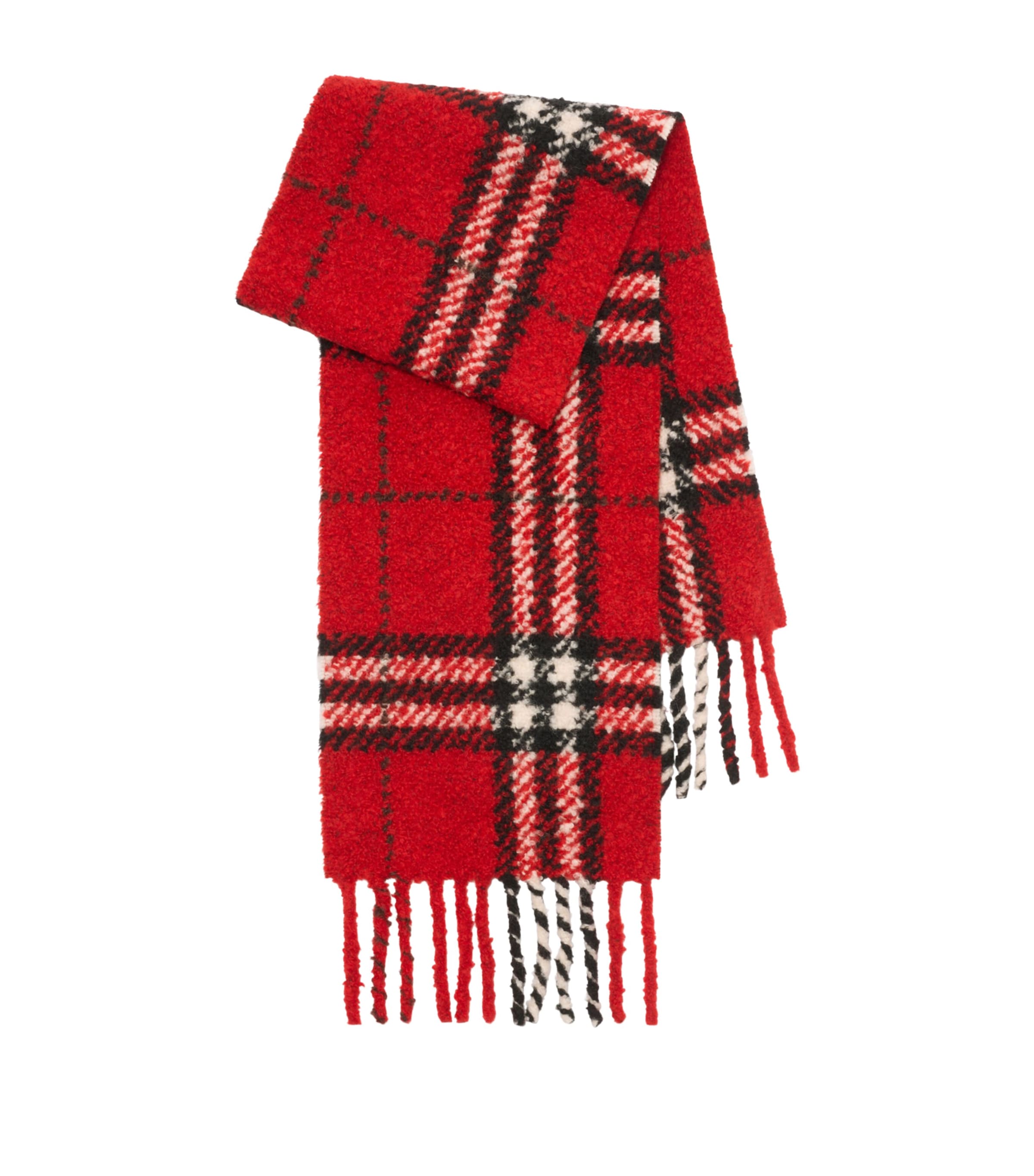 Alpaca-Wool Bouclé Scarf POST RED Image 1