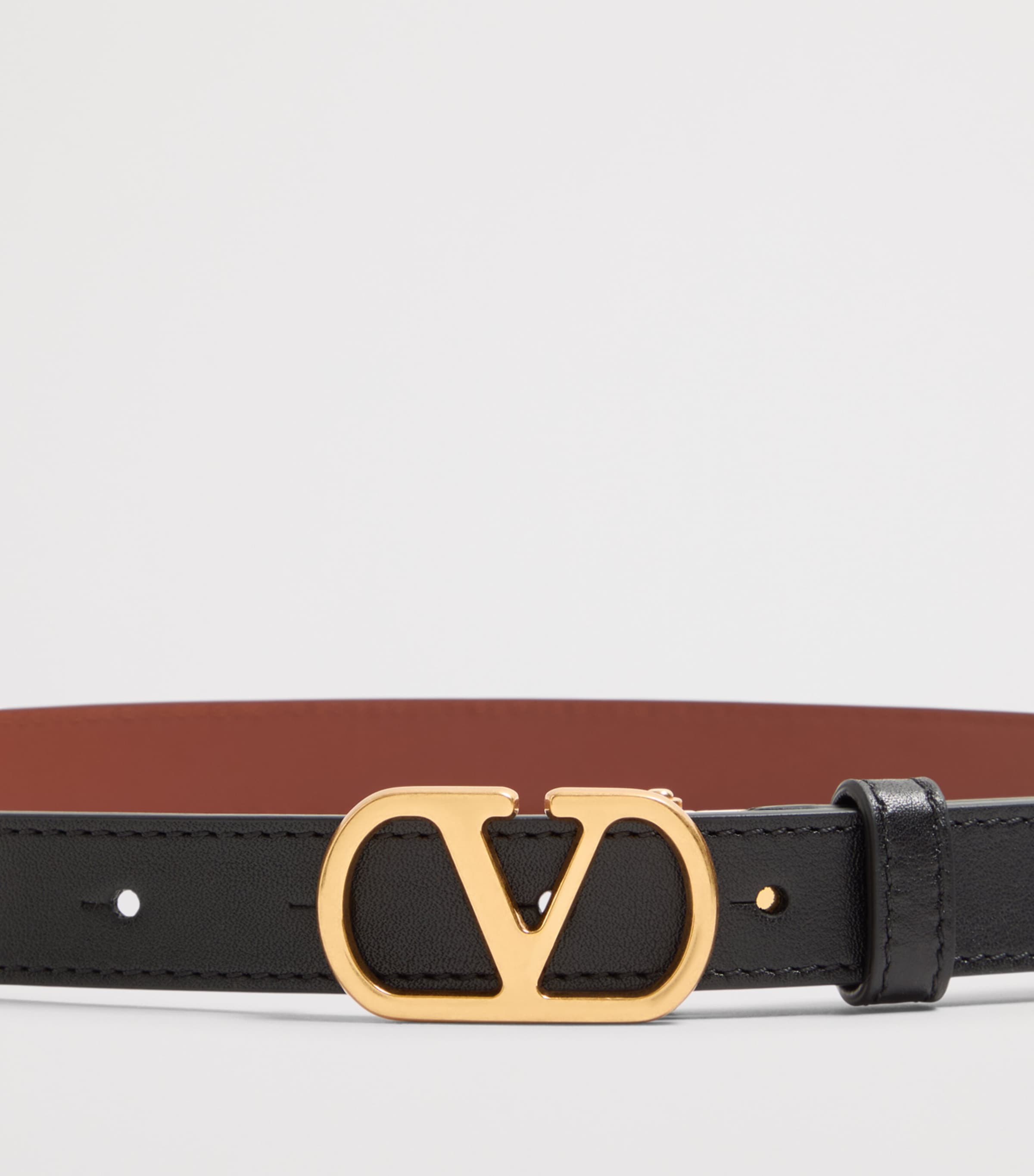 Leather Reversible VLogo Signature Belt DRN Image 5
