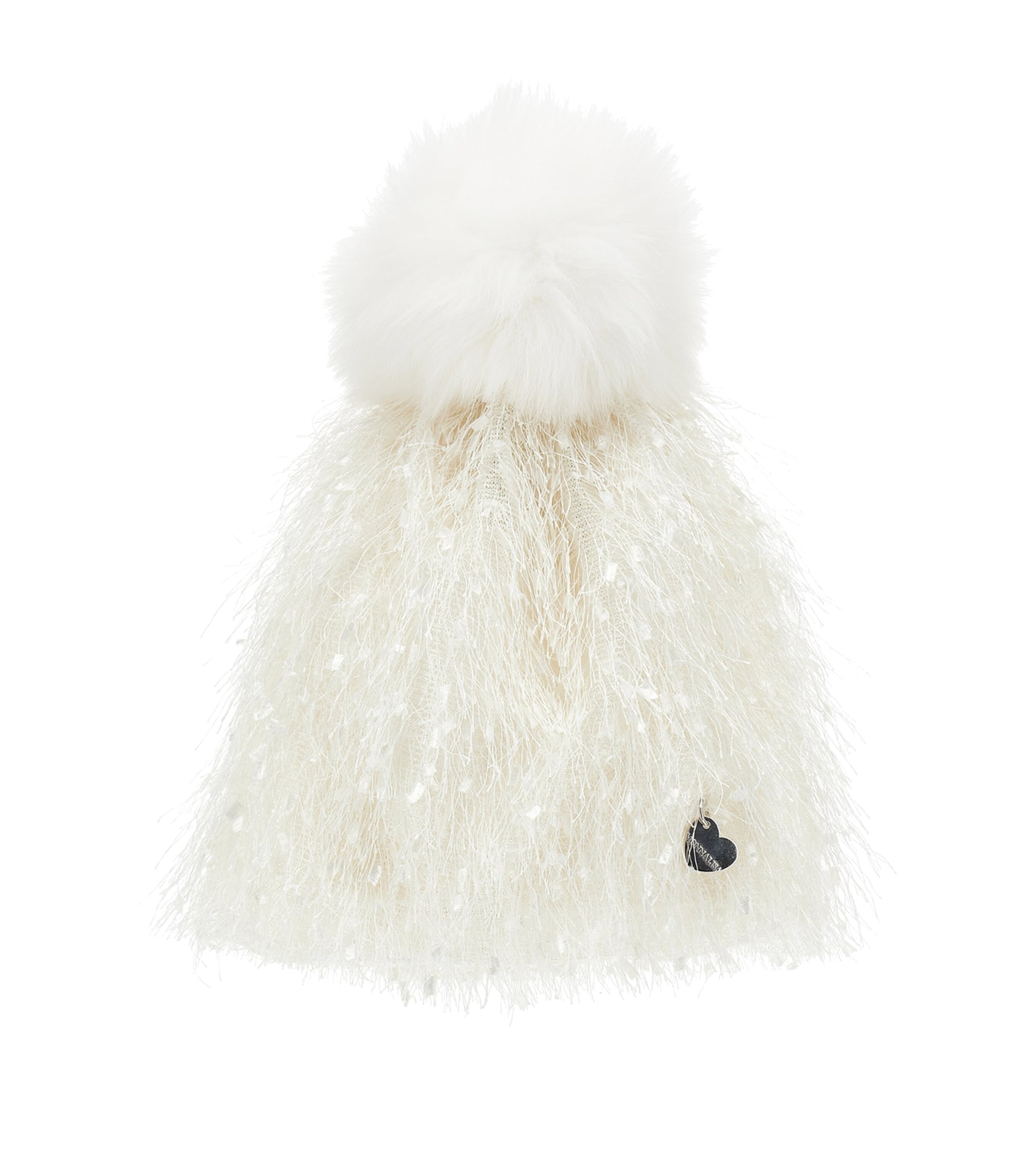 Monnalisa Kids' Wool-blend Fringed Beanie In White