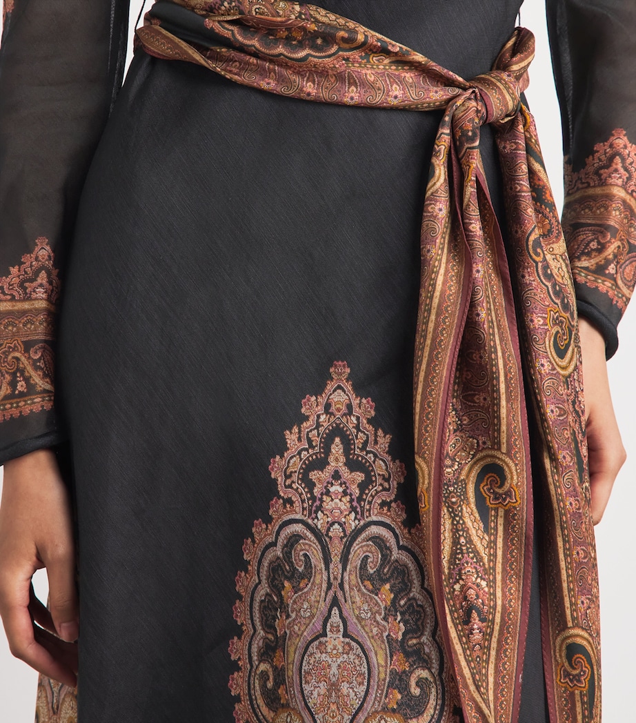 Zimmermann Womens Linen-Silk Ascent Maxi Dress Rose Paisley Image 5