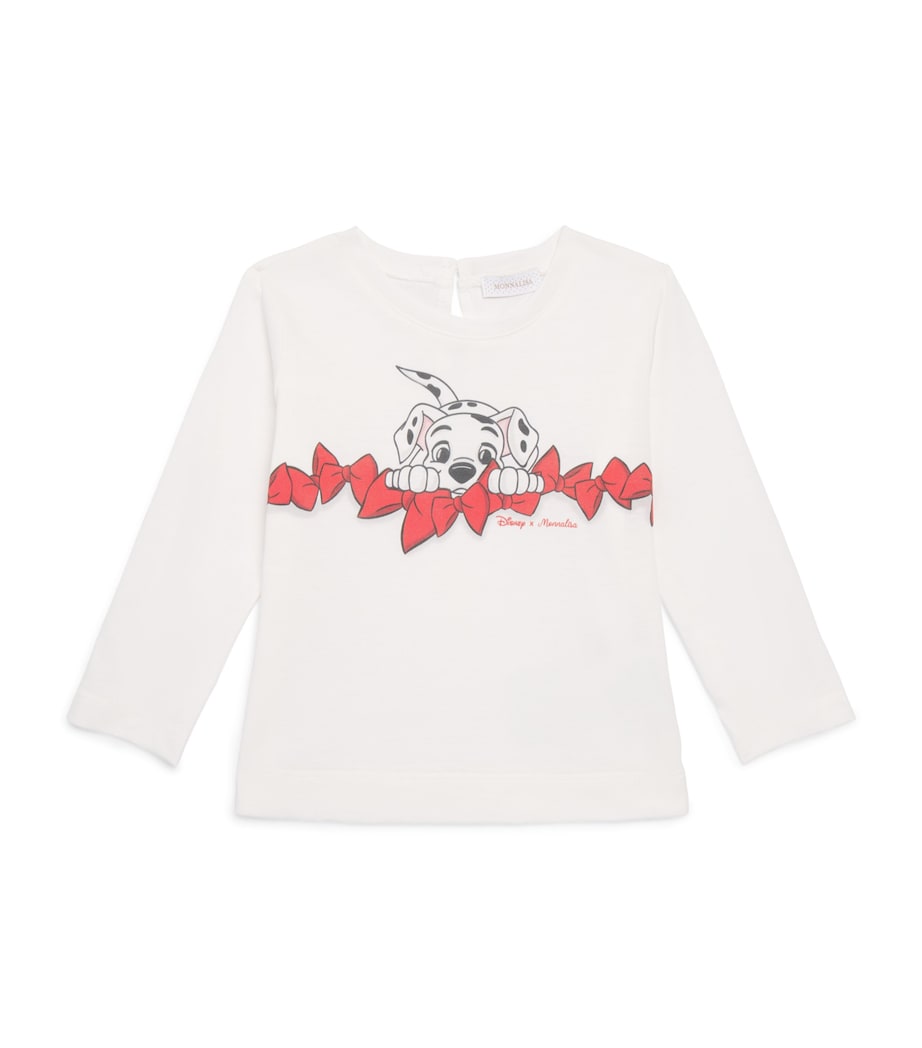 Monnalisa x Disney Cotton Dalmatian T-Shirt (6 Months-6 Years) Panna Image 1