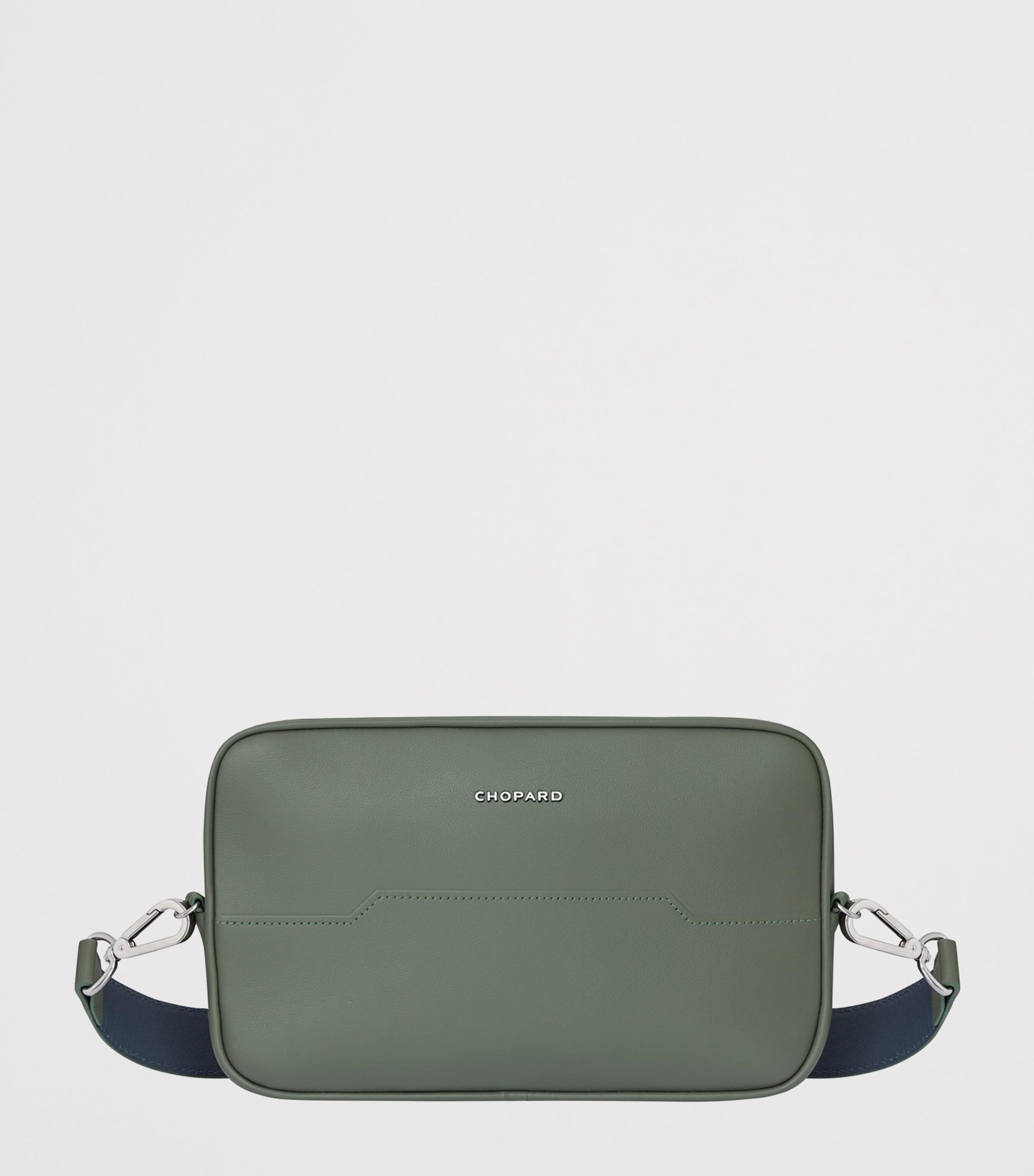 Small Leather Heritage Pouch GREEN/BLUE Image 4