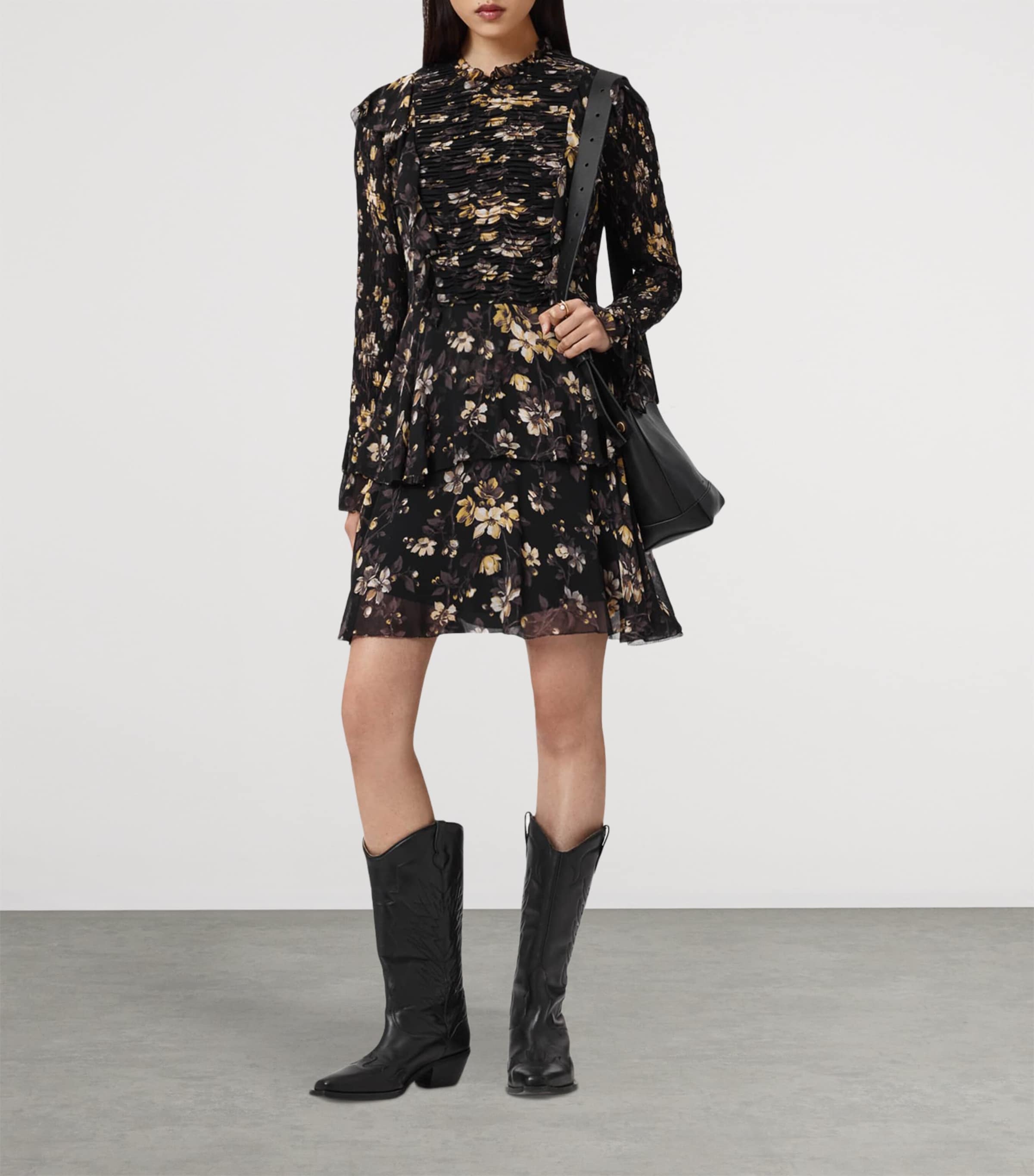 Floral Portia Mini Dress VINE BLACK Image 3