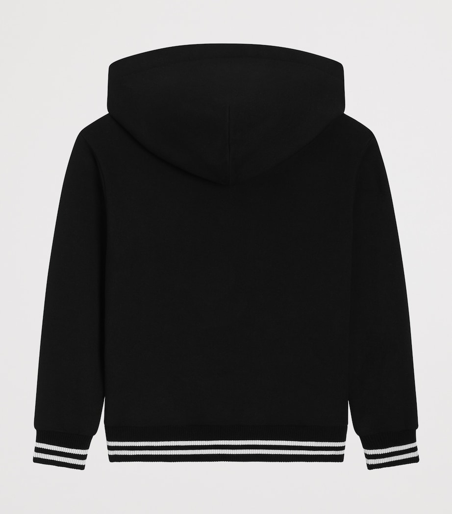 Dolce&Gabbana Kids Cotton Logo Zip-Up Hoodie (8-12+ Years) Black Image 2