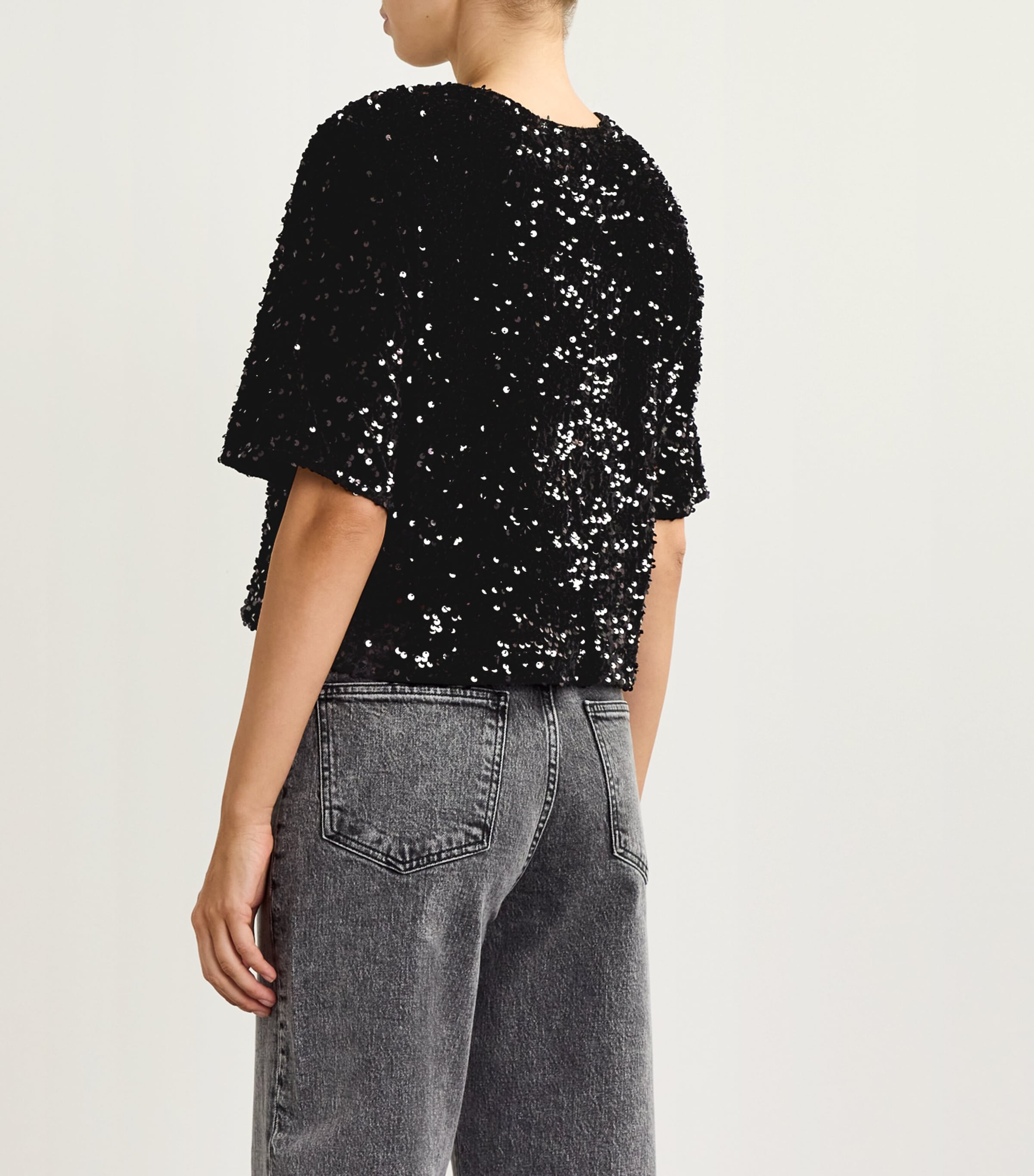 Velvet Embellished Top BLACK Image 4