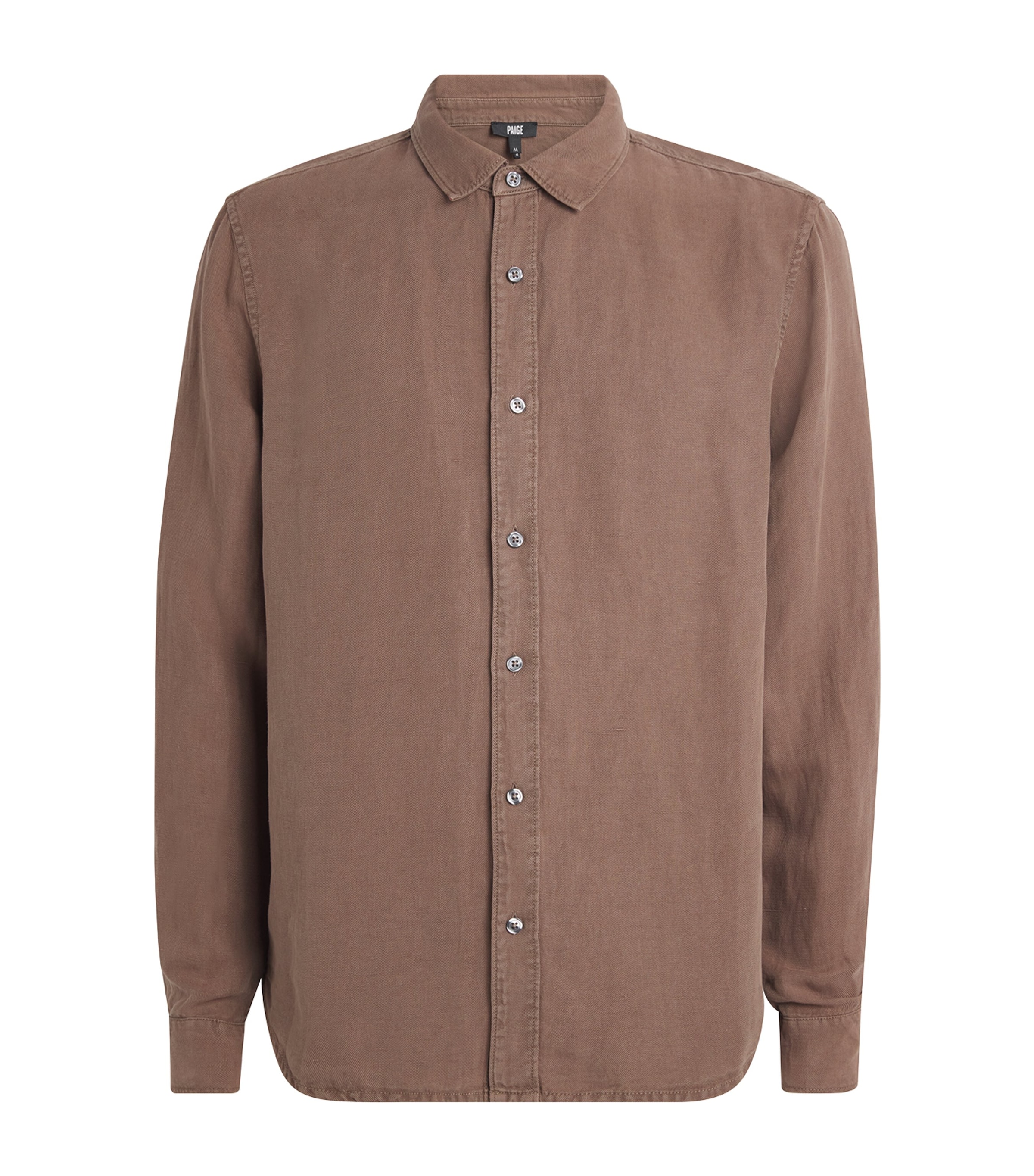 Paige Linen-blend Peters Shirt In Brown