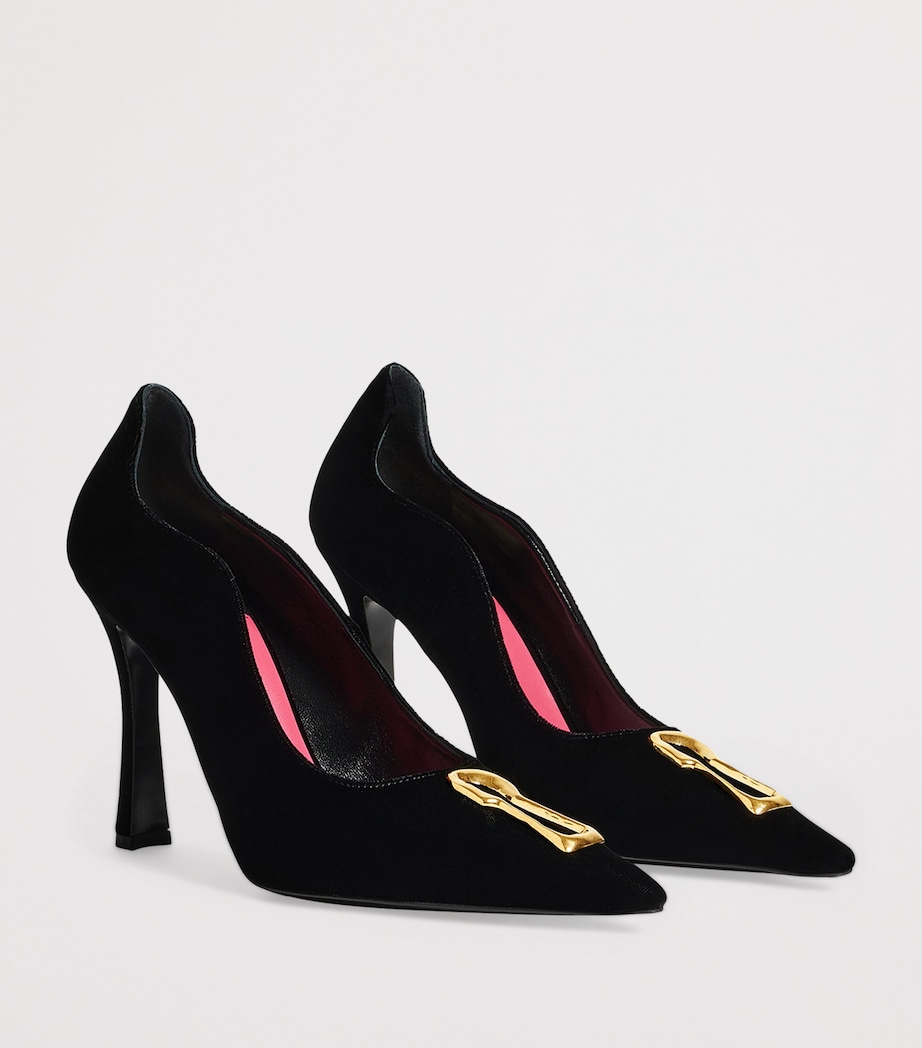 Velvet Keyhole Pumps 105 999 BLACK Image 3