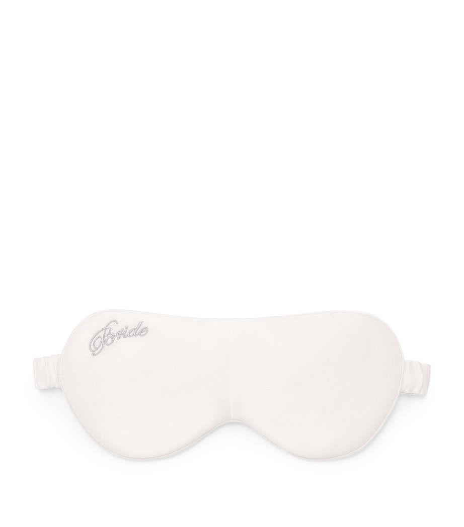 MANITO Womens Mulberry Silk Bride Sleep Mask White Image 1