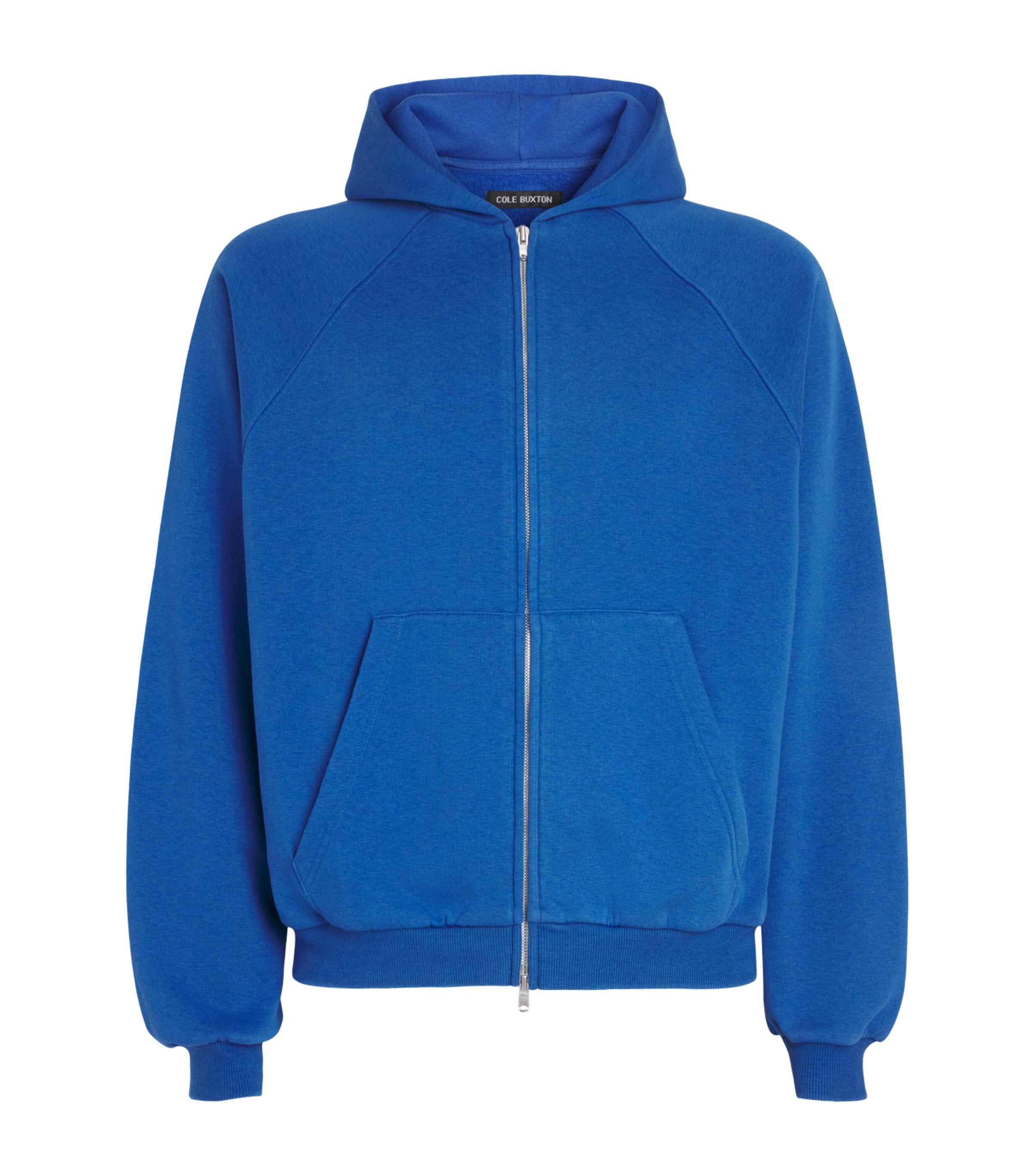 Cole Buxton Mens Zip-Up Cropped Hoodie Blue Image 1