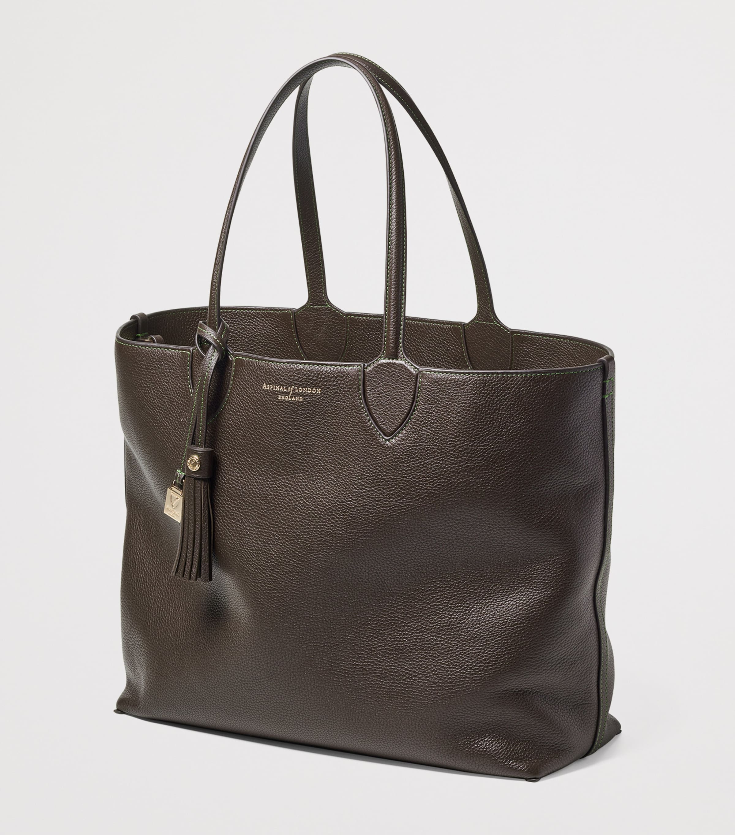 Oversized Leather Hudson Tote Bag DARKBROWN Image 2