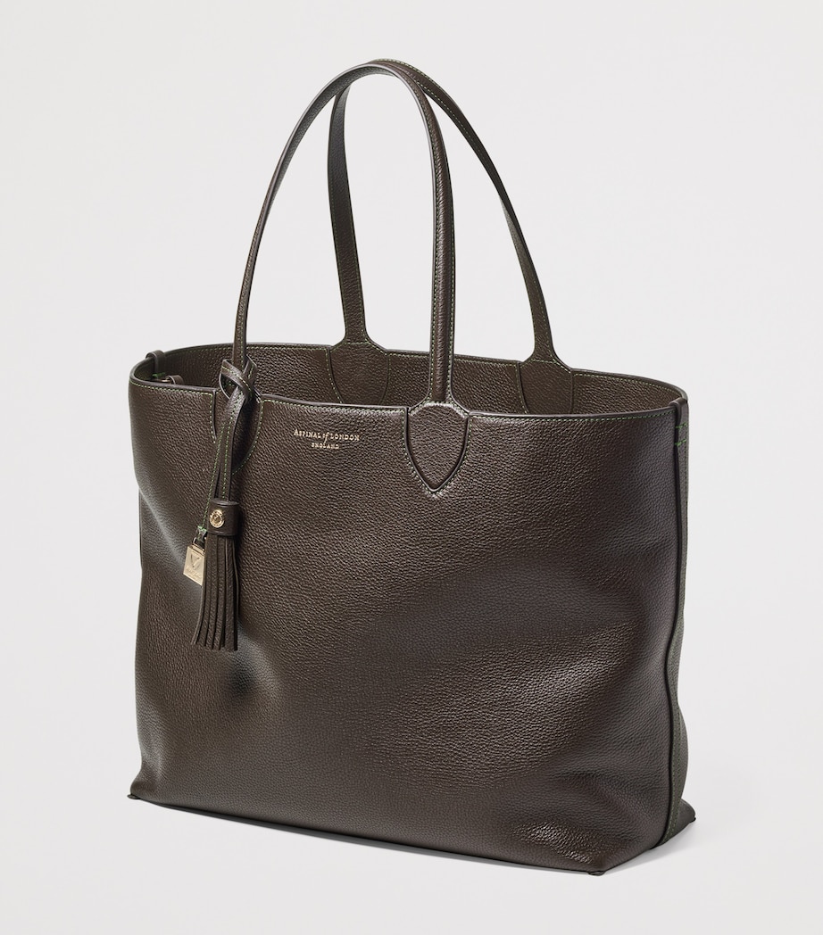 Oversized Leather Hudson Tote Bag DARKBROWN Image 2