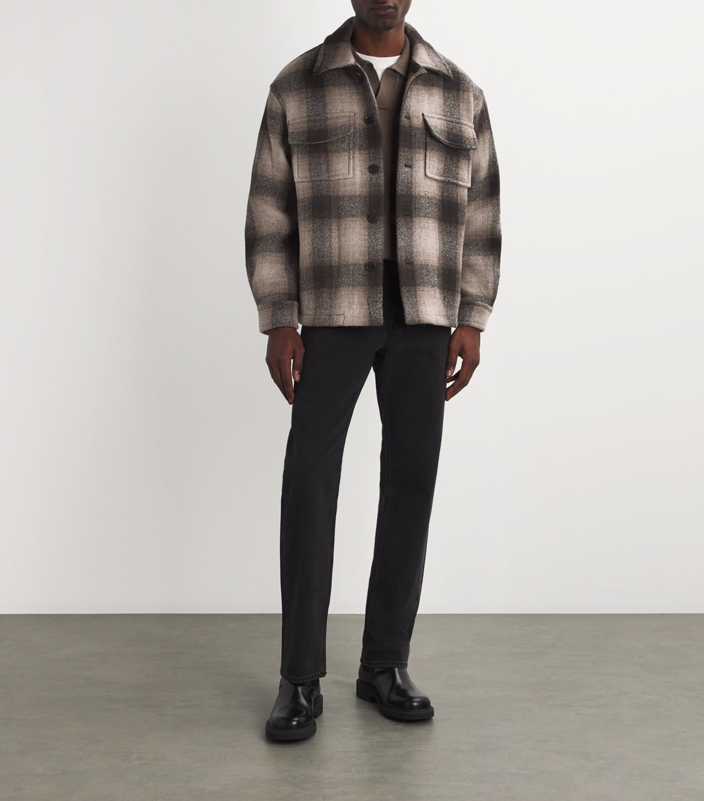 Wool-Blend Plaid Jacket BROWN PLAID Image 2