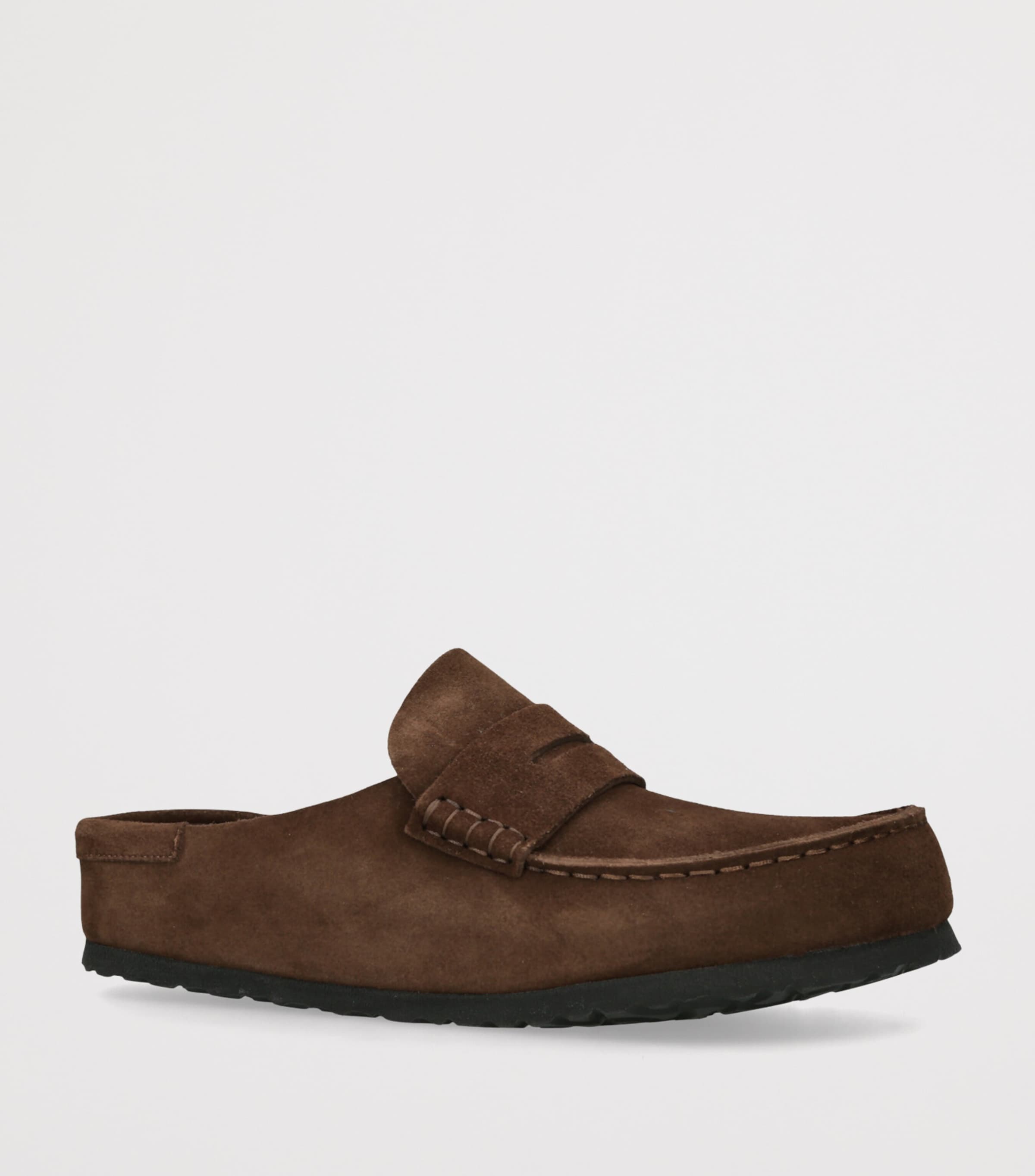 Birkenstock Suede Naples Wrapped Clogs Dark Brown Image 3