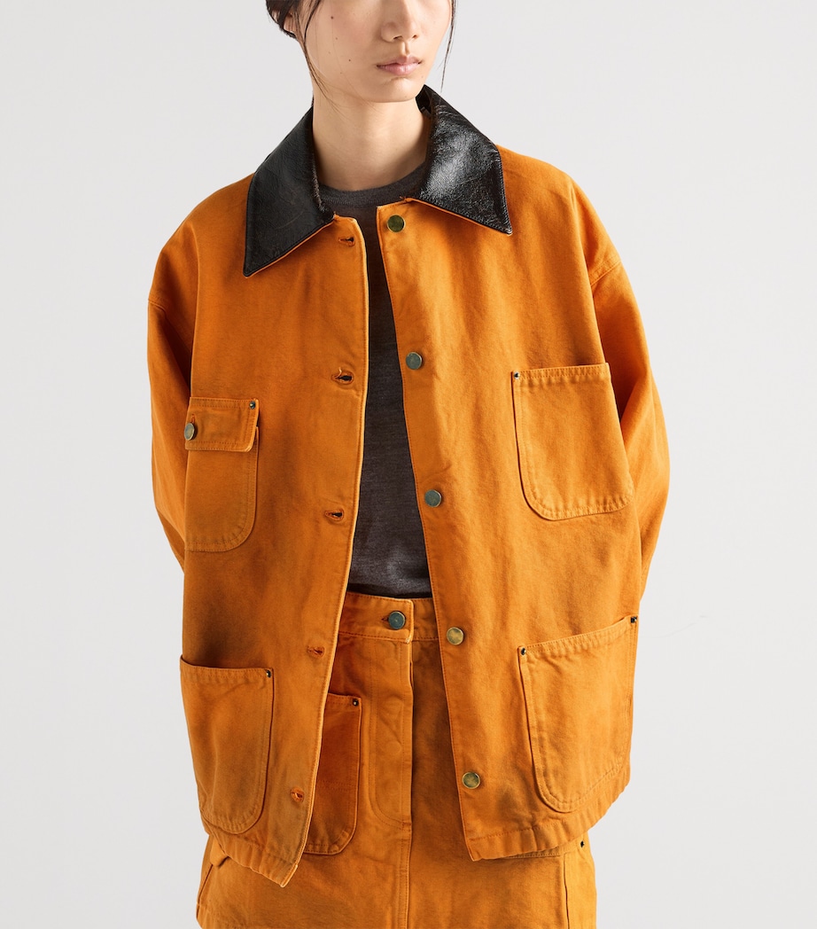 Prada Womens Canvas Oversized Jacket Image 4