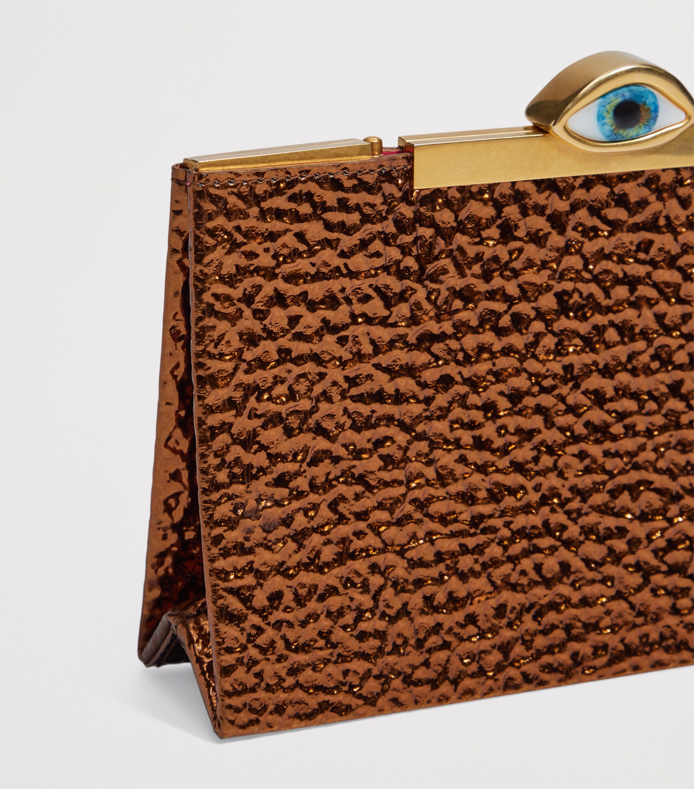 Leather Eye Minaudière Clutch Bag 302 ROUILLE Image 3