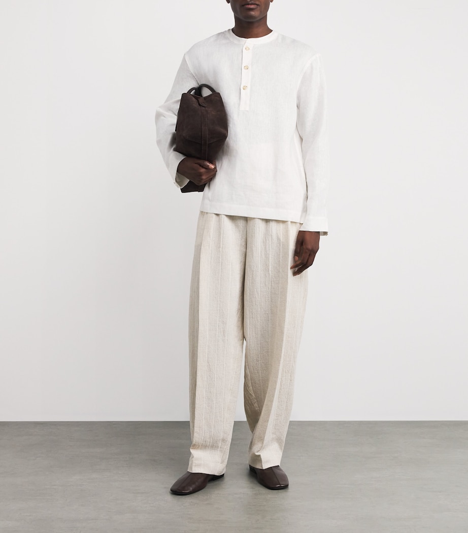 Stripe Henley T-Shirt WHITE Image 2