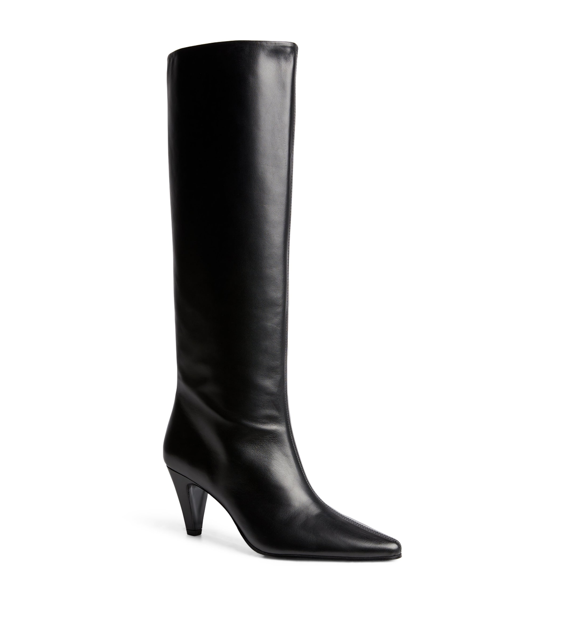 Leather Heeled Boots 75 BLACK Image 3